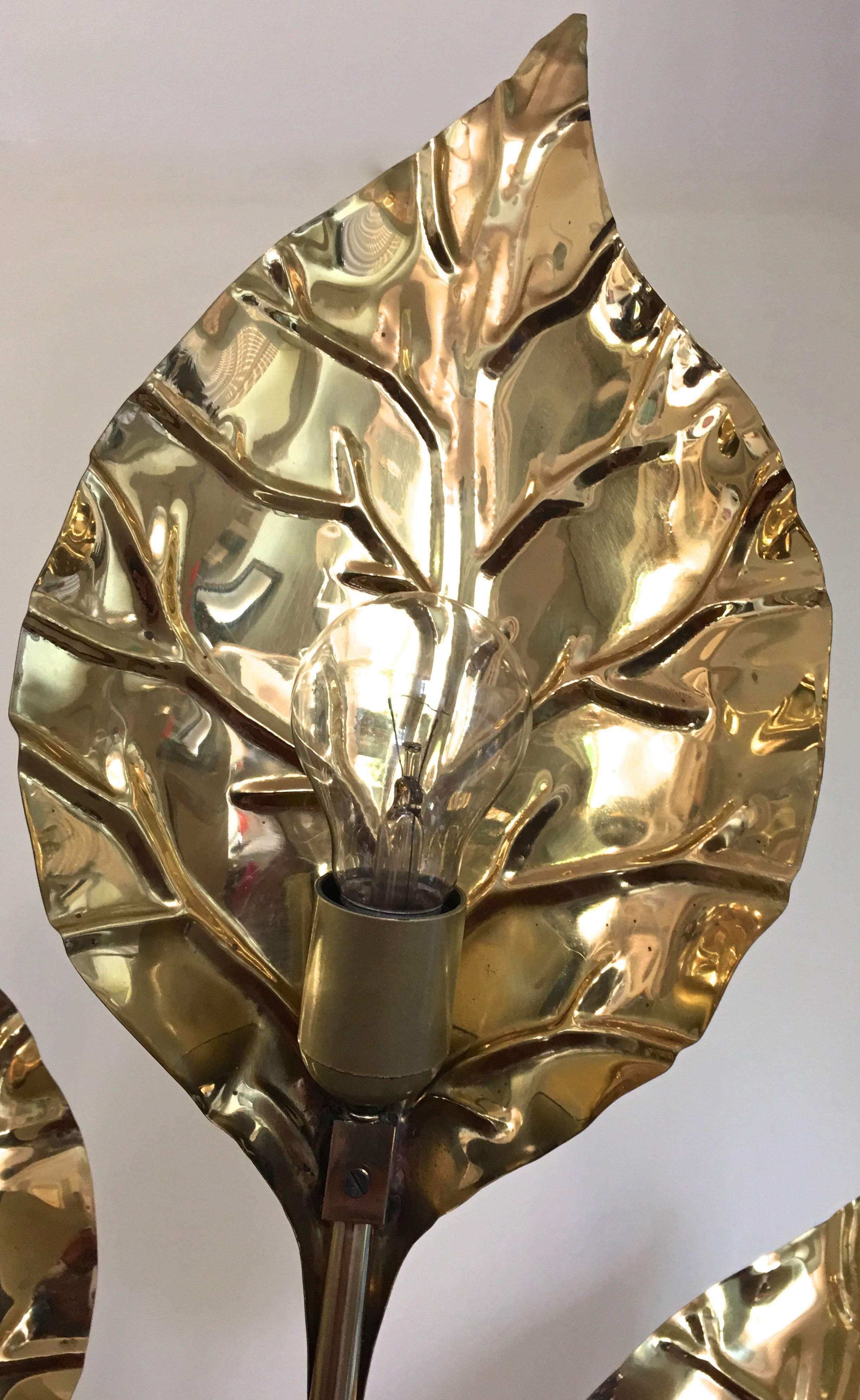 Brass Leaves Floor Lamp by Carlo Giorgi In Good Condition In Hem, NL