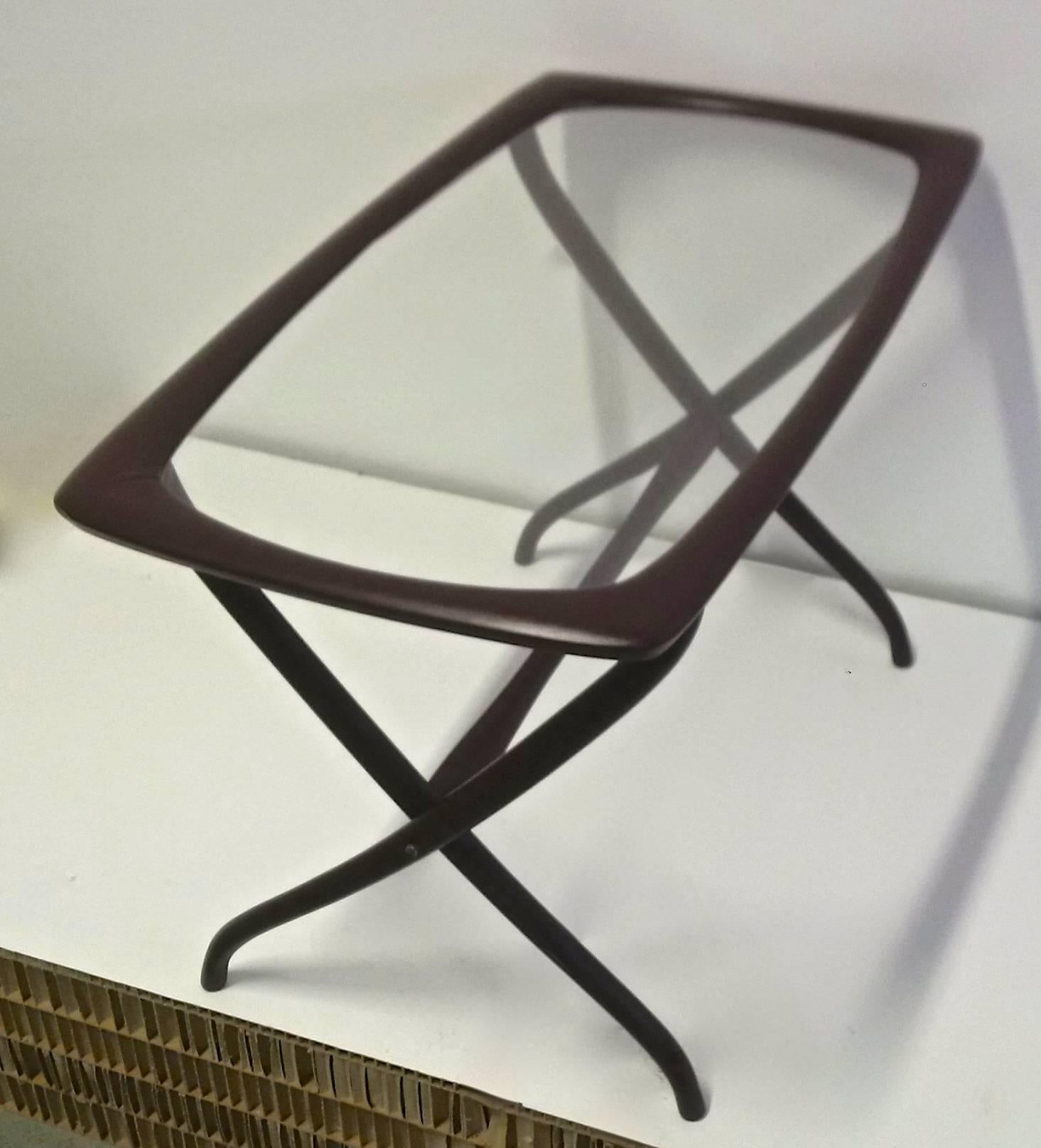 Lacquered Mid-Century Minimalist Low Table For Sale