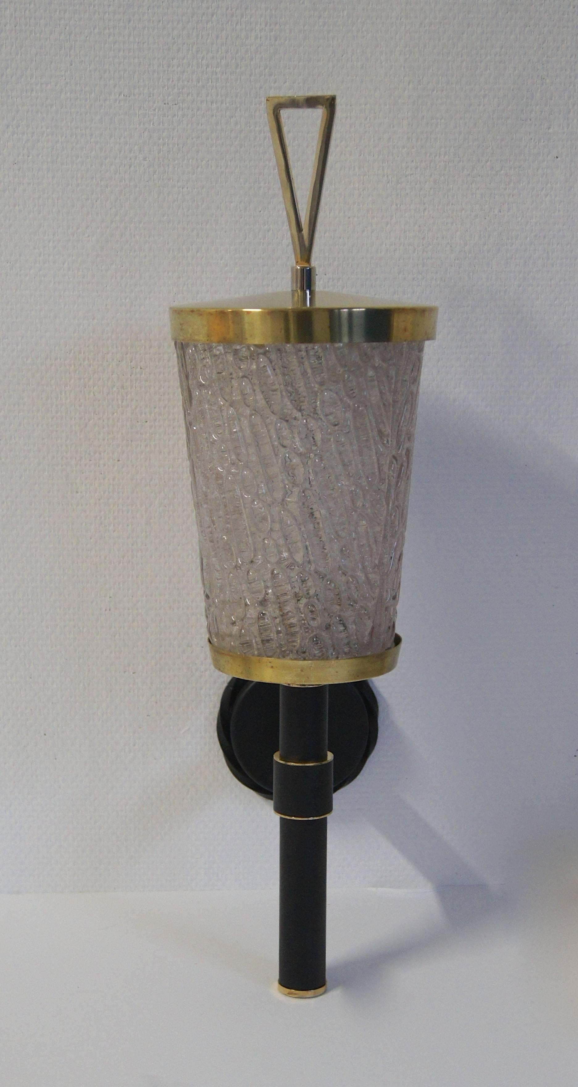Mid-Century Modern Large Wall Sconce by Arlus France For Sale
