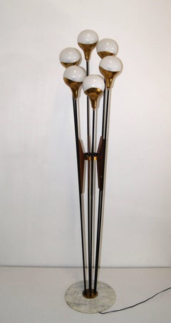 Stilnovo Floor Lamp with Opaline Globes