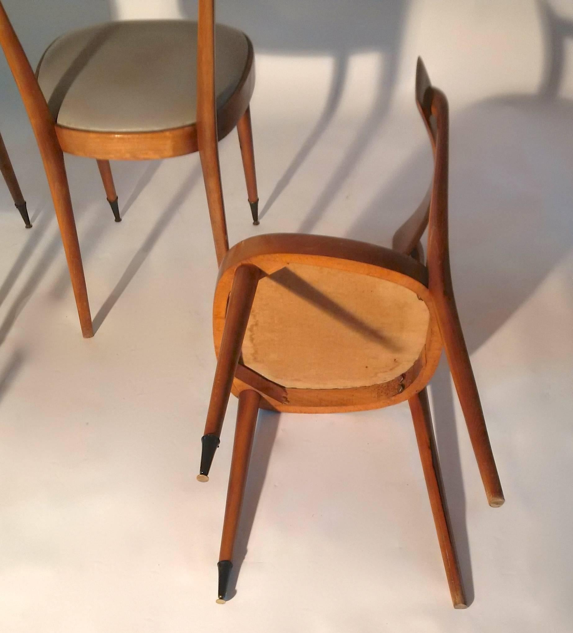 Set of Four Mid-Century Italian Dining Chairs 2