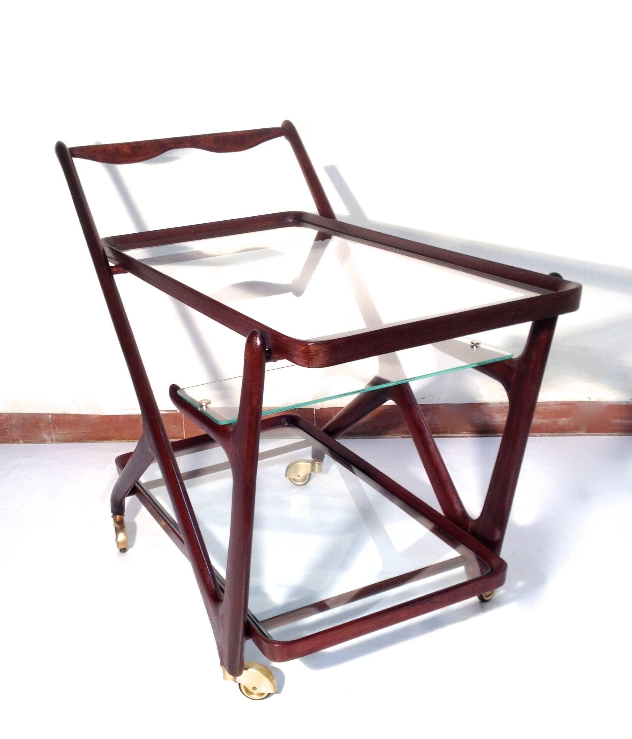 Mid-Century Cesare Lacca Bar Cart for Cassina, Italy In Excellent Condition In Hem, NL