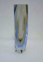 Huge Mandruzzato Sommerso Vase in Rare Lavender and Amber