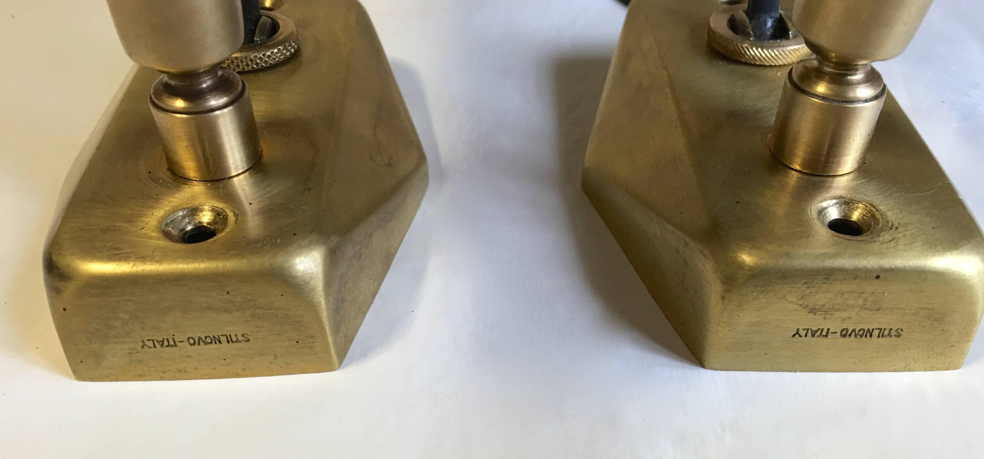 Pair of Stilnovo Wall Lights, Signed In Excellent Condition In Hem, NL