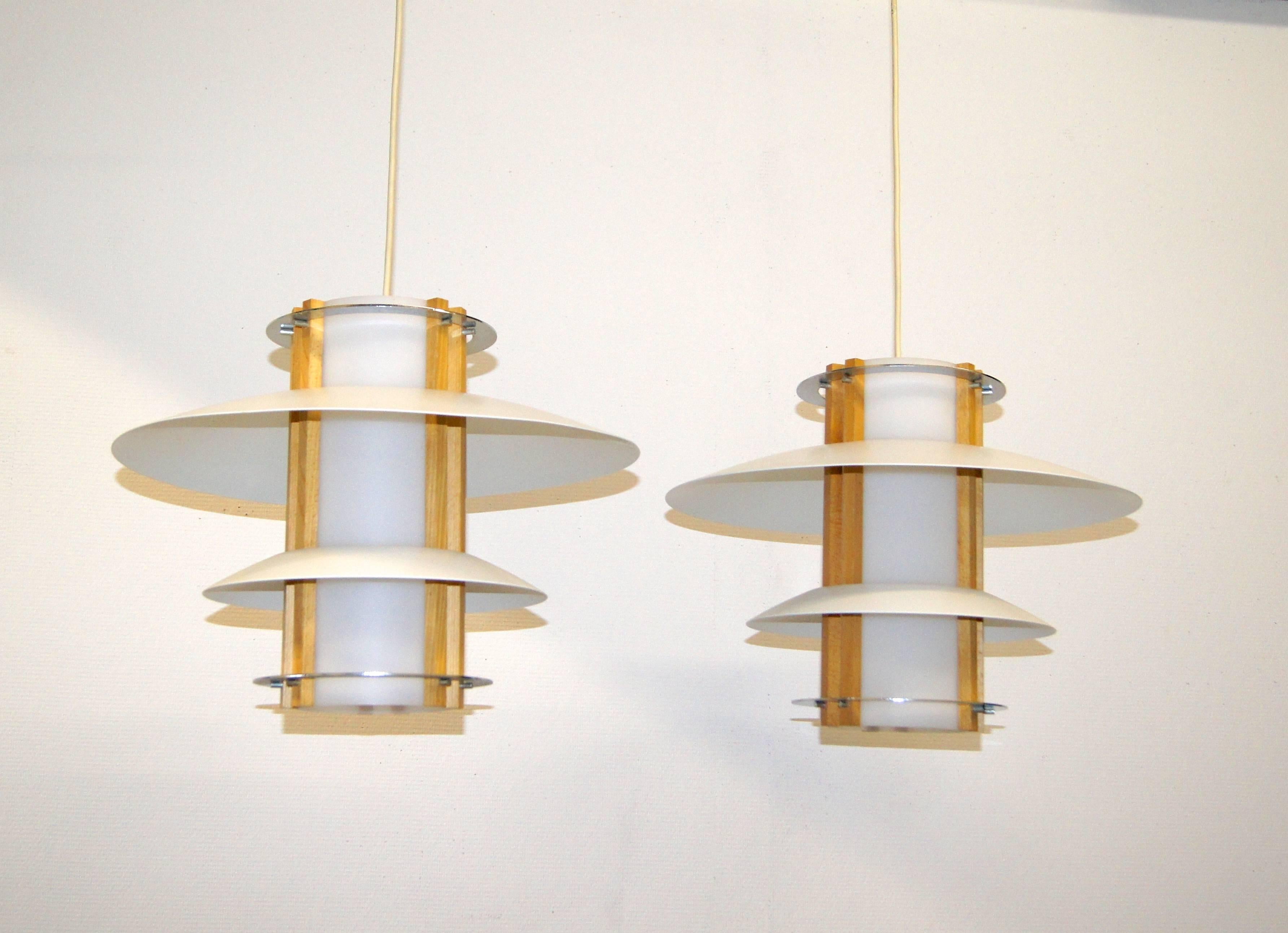 Late 20th Century Swedish Minimalist Saucer Lamps For Sale
