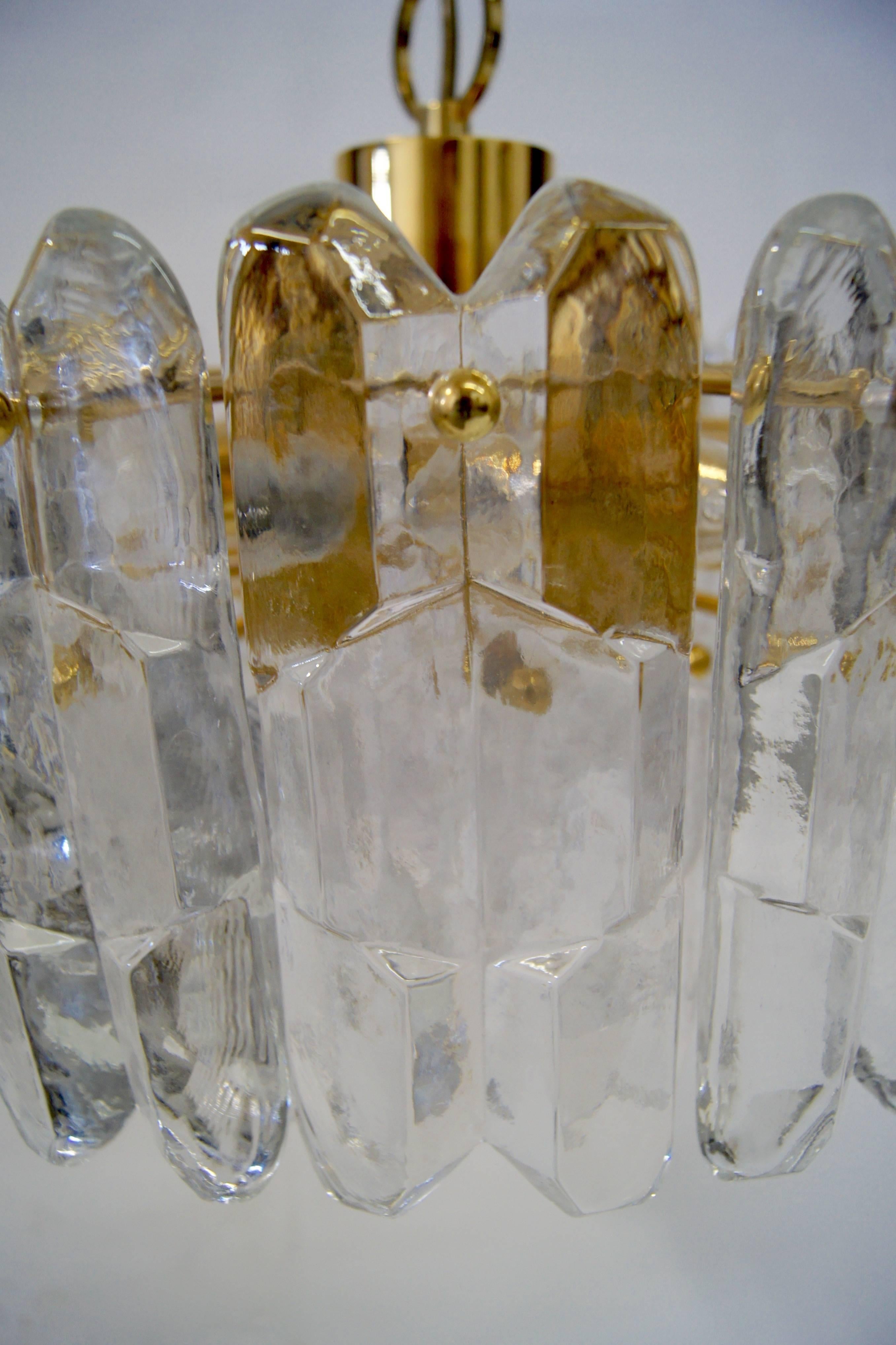 Gold Plate Crystal and Gold Kalmar Palazzo Chandelier For Sale