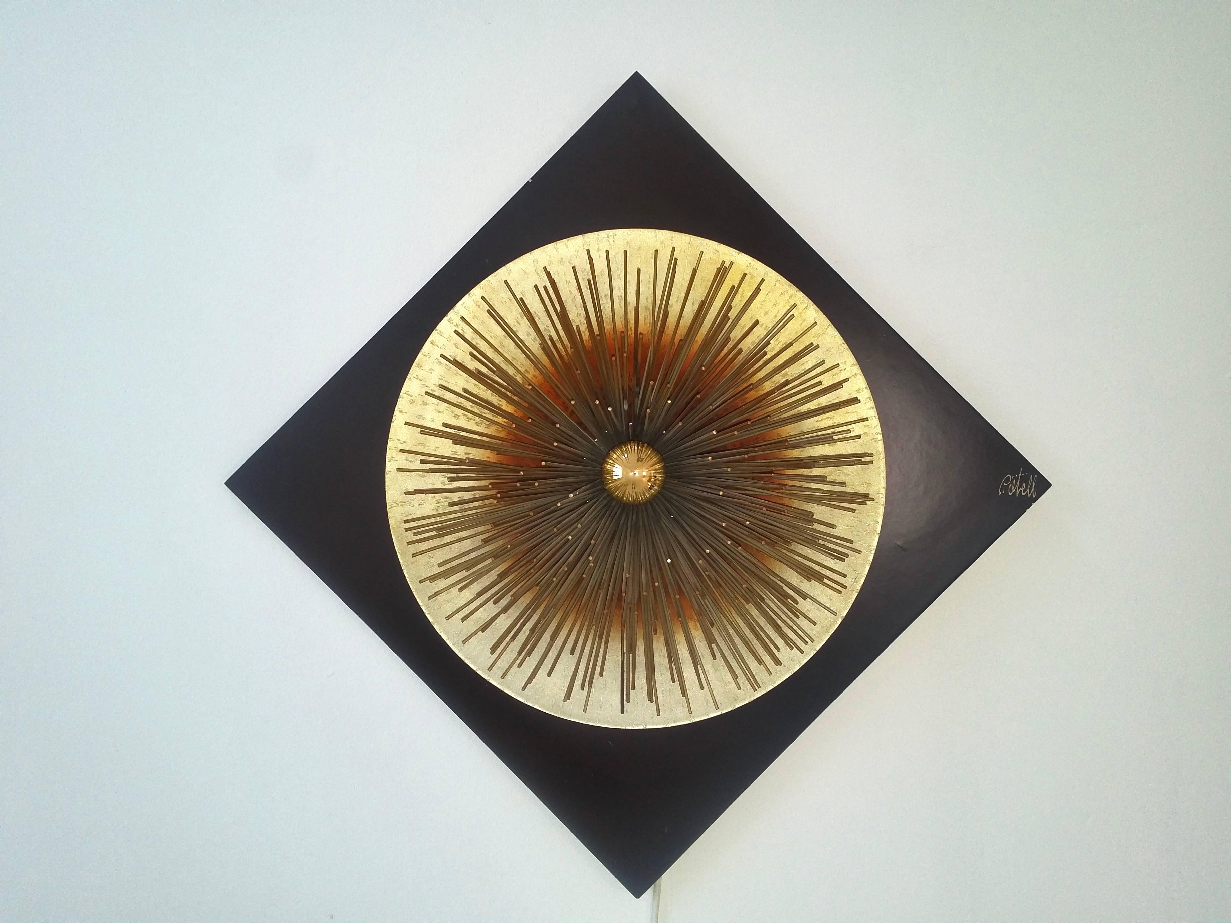Brass and Metal 'Aurora' Light Sculpture by Otello Ciullini In Good Condition For Sale In Hem, NL
