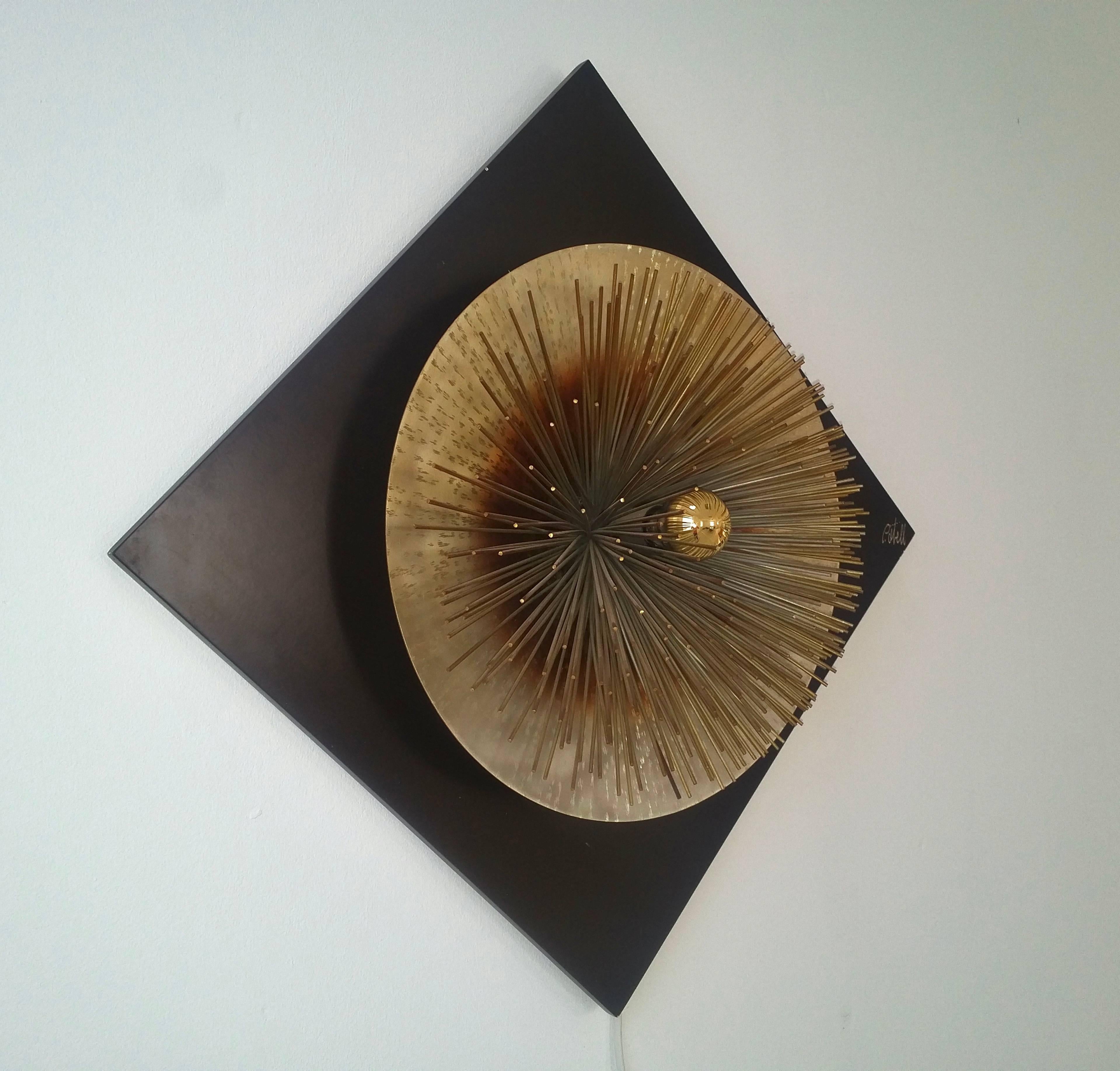 Late 20th Century Brass and Metal 'Aurora' Light Sculpture by Otello Ciullini For Sale