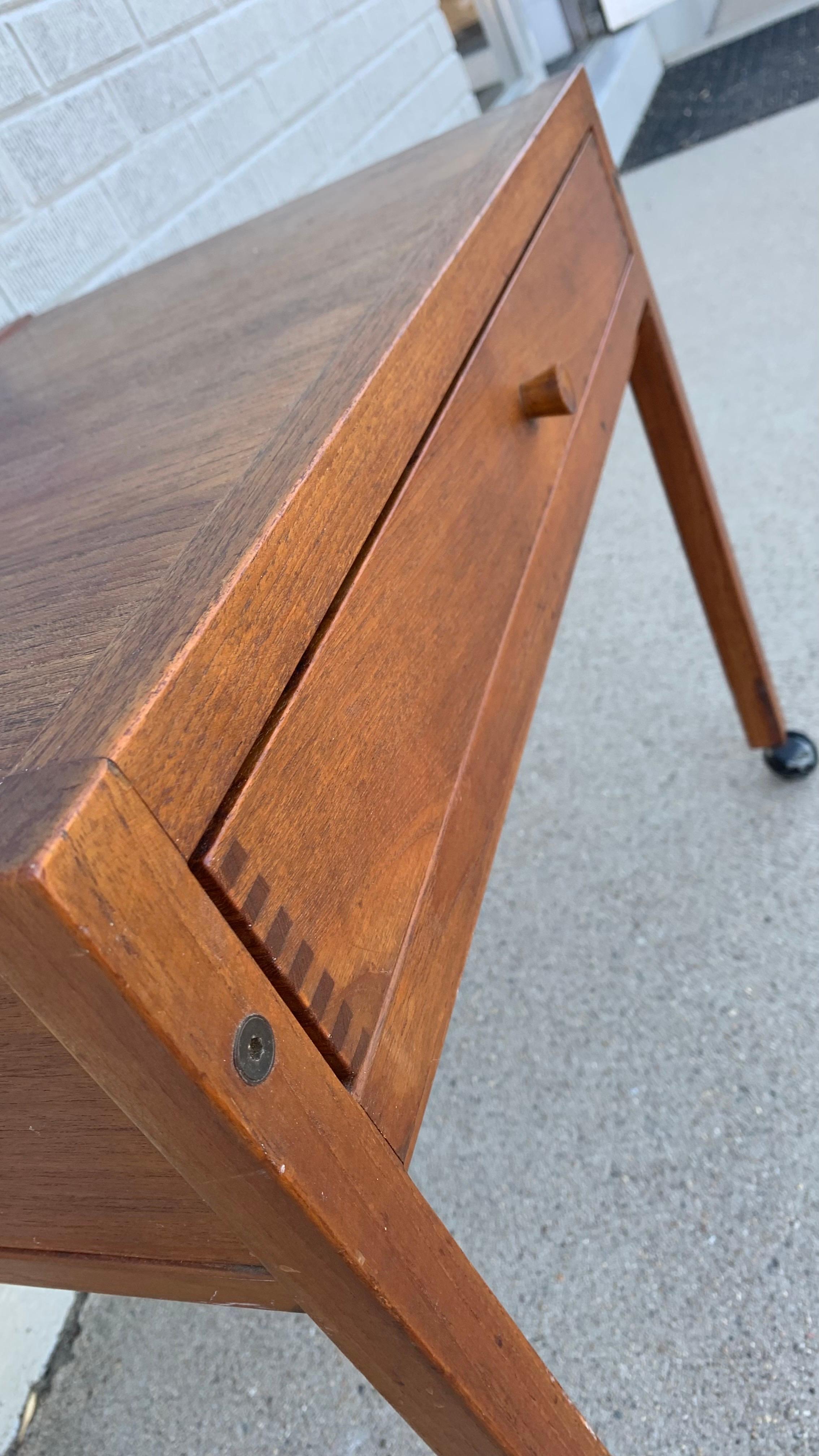 Vintage Danish Modern Style Sewing Table For Sale 3