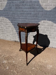 Althorp Triangular Side Table by Theodore Alexander, Mahogany & Metal