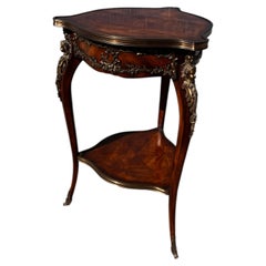 Althorp Triangular Side Table by Theodore Alexander, Mahogany & Metal