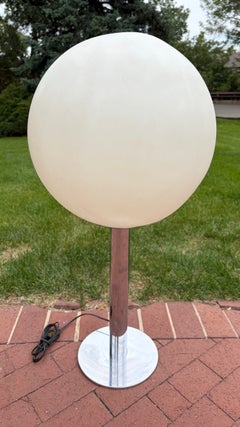 Robert Sonneman "Lollipop" Table Lamp in Chrome and Smoked Lucite, Circa 1970s