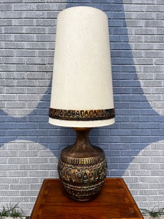 Vintage Italian Fat Lava Ceramic Attributed to Bitossi, Table Lamp, 1960s