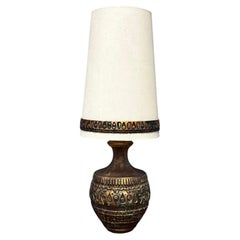 Vintage Italian Fat Lava Ceramic Attributed to Bitossi, Table Lamp, 1960s