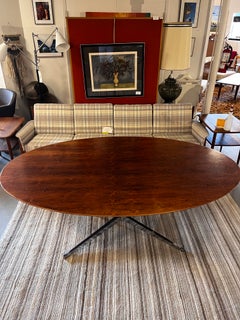 Vintage Knoll International Oval Rosewood Dining Table with Chrome Pedestal