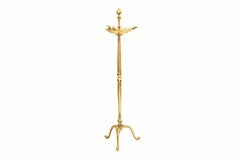 Vintage 20th C. Gold Brass Tripod Ashtray Ornate Cigar Stand & Smoking Decor