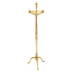Vintage 20th C. Gold Brass Tripod Ashtray Ornate Cigar Stand & Smoking Decor