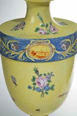 Rare Pair of 18th Century Bueno Retiro Pale Yellow Ground Vases