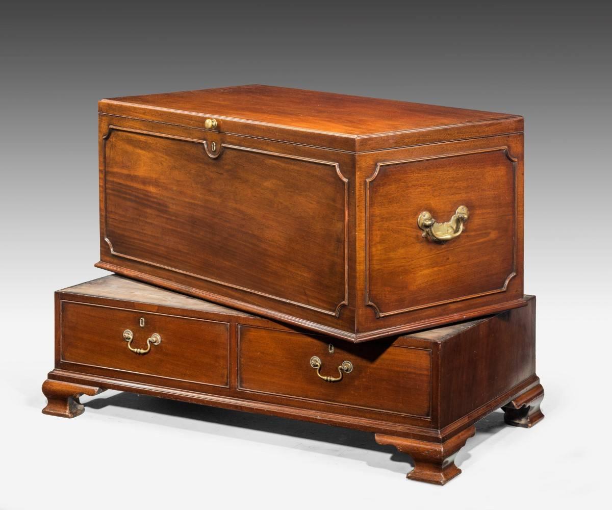 18th Century Chippendale Period Mahogany Lift Lid Chest