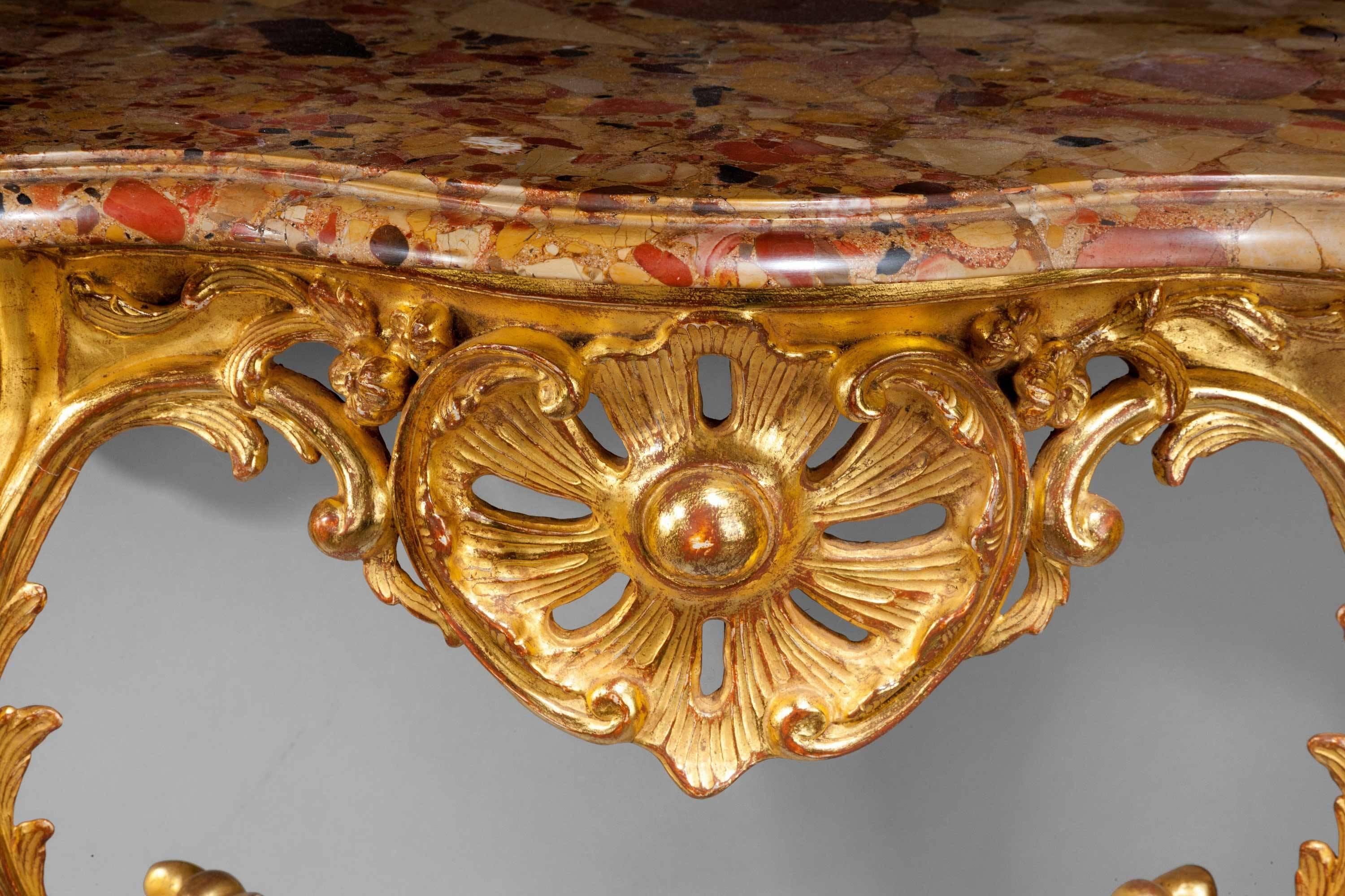 Louis XV Giltwood Console Table In Good Condition In Peterborough, Northamptonshire