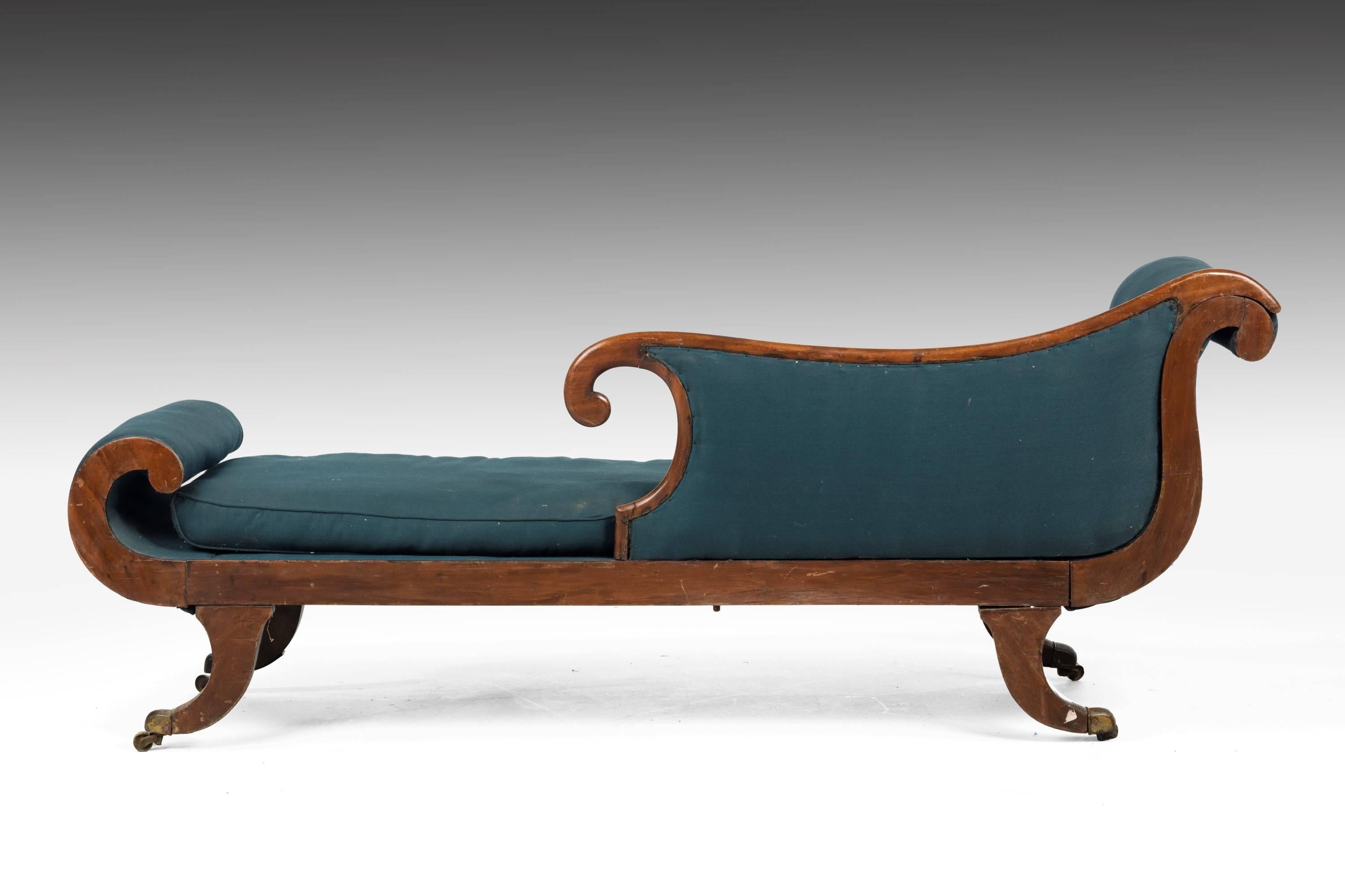 English Early 19th Century Regency Period Chaise Longue