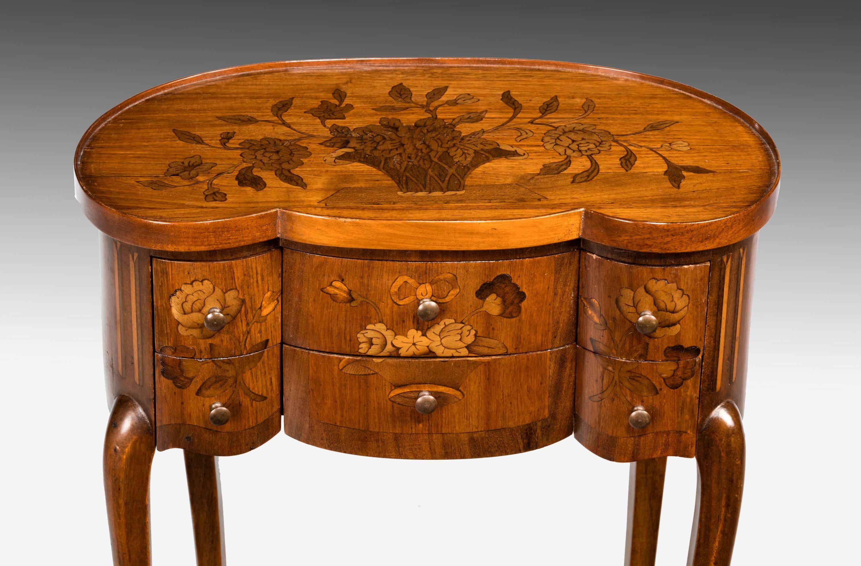 English Late 19th Century Continental Marquetry Commode