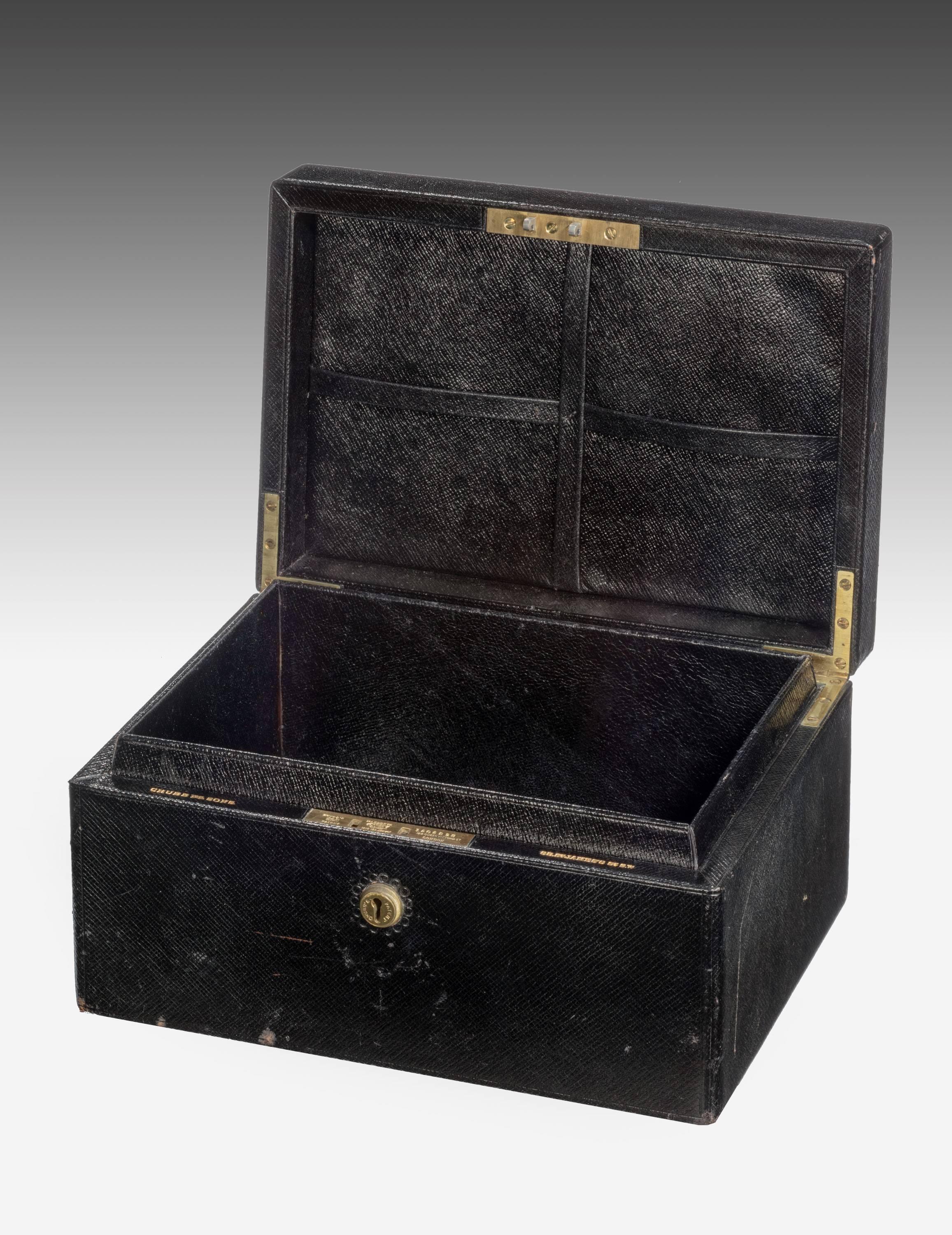 Boîte à bijoux en cuir de la fin du XIXe siècle Excellent état à Peterborough, Northamptonshire