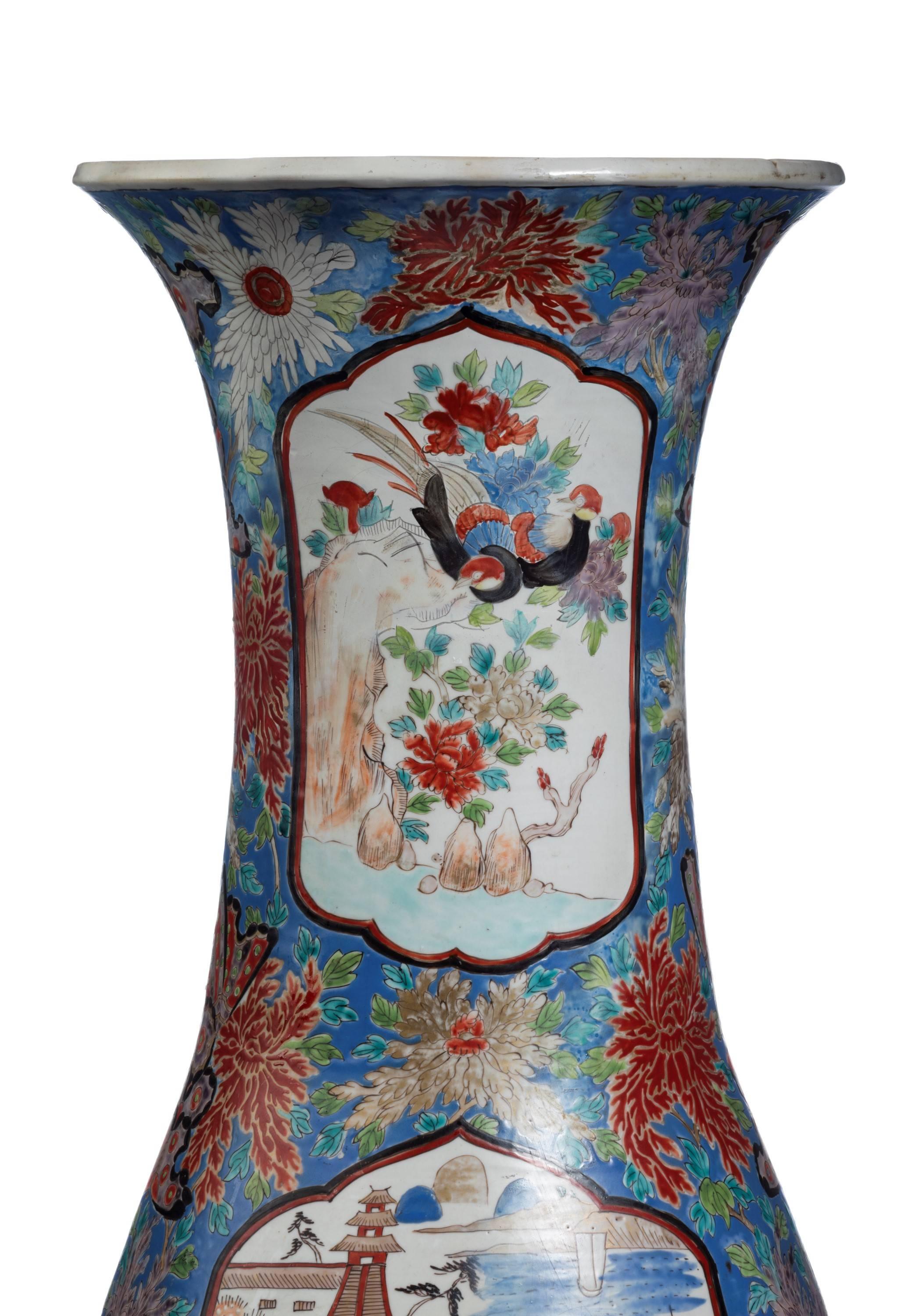 Chinese Late 19th Century Massive Oriental Waisted Vase