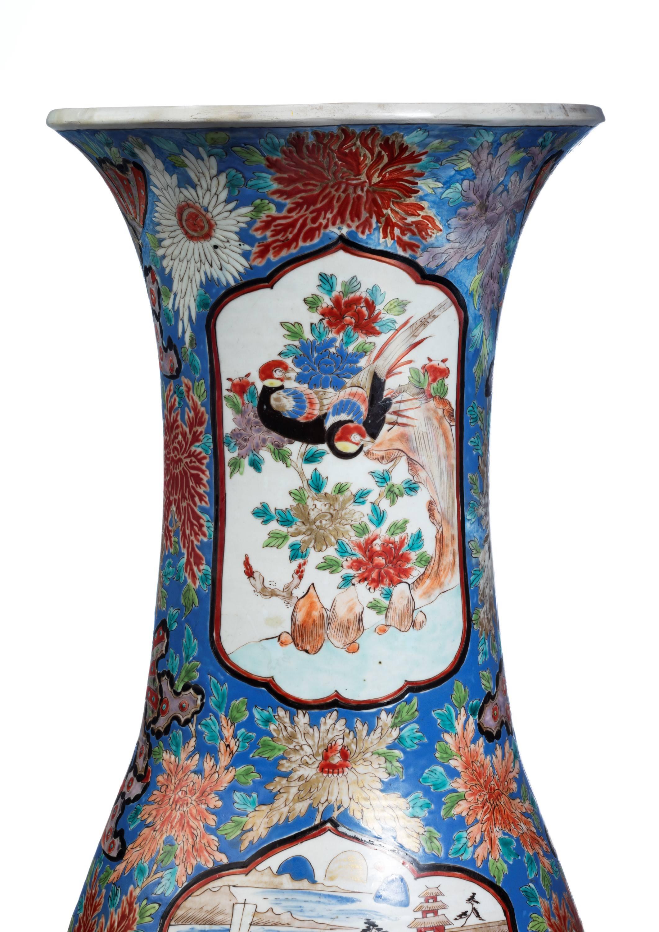 Late 19th Century Massive Oriental Waisted Vase In Excellent Condition In Peterborough, Northamptonshire