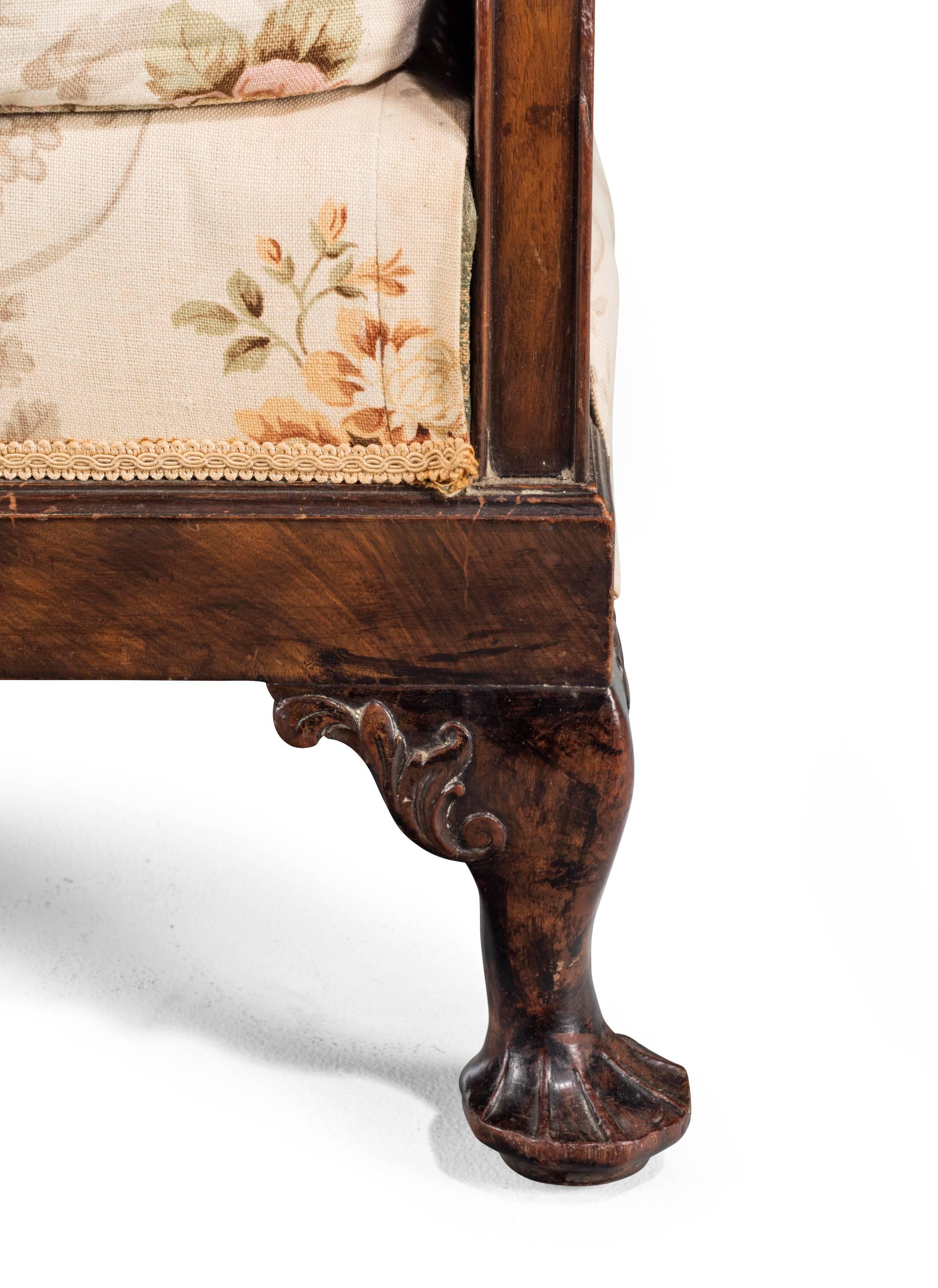 Early 20th Century Mahogany Framed Bergere Sofa 1