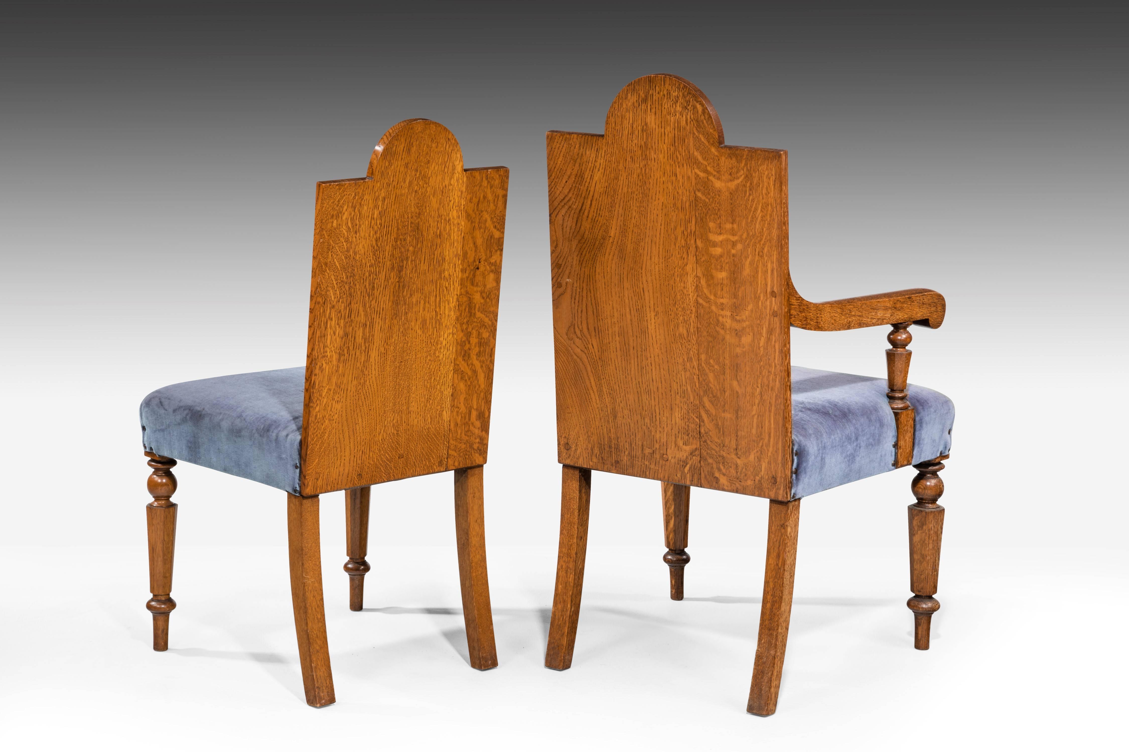 Set of Eight Late 19th Century Oak Dining Chairs 1