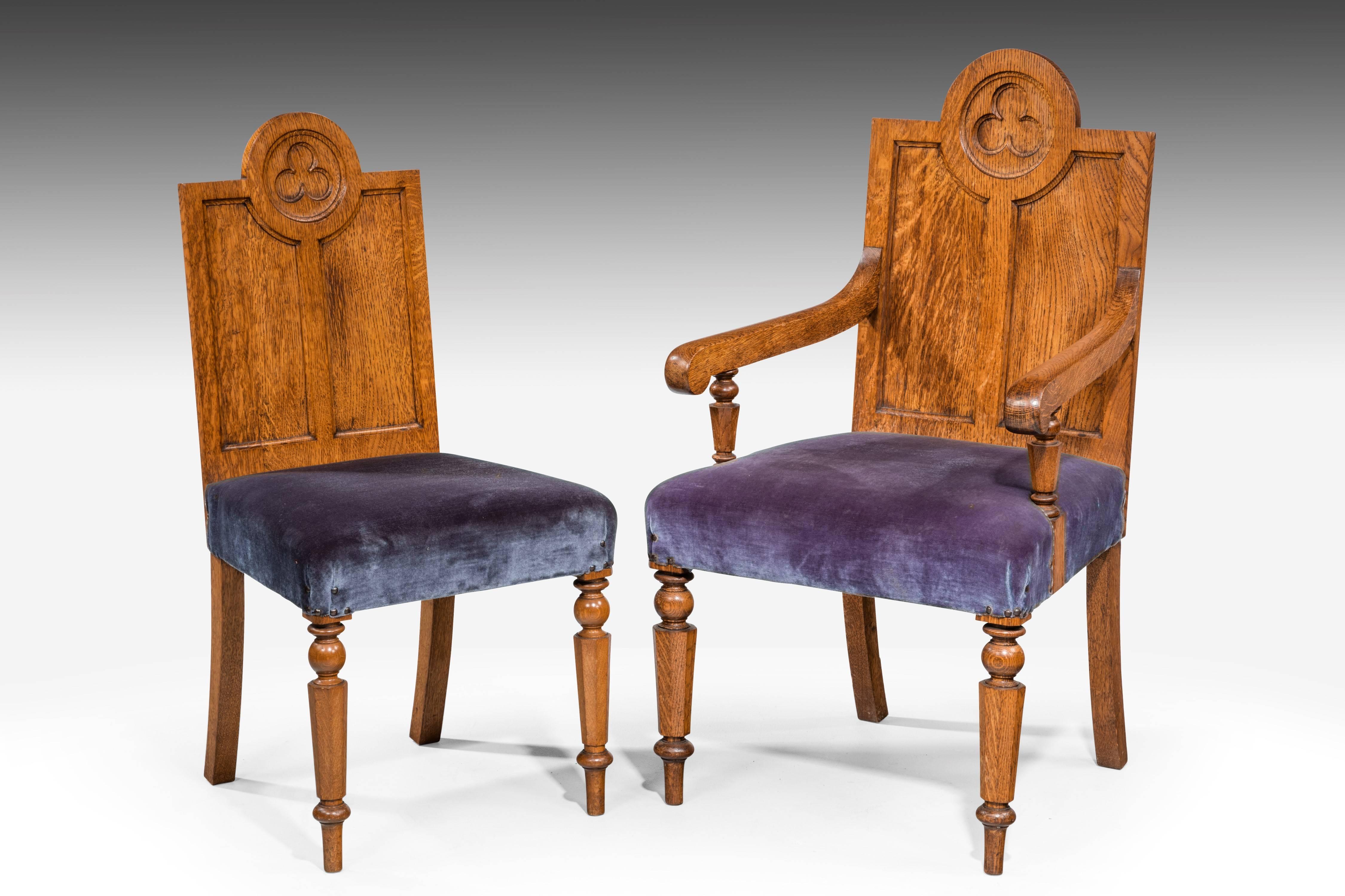 Set of Eight Late 19th Century Oak Dining Chairs In Excellent Condition In Peterborough, Northamptonshire