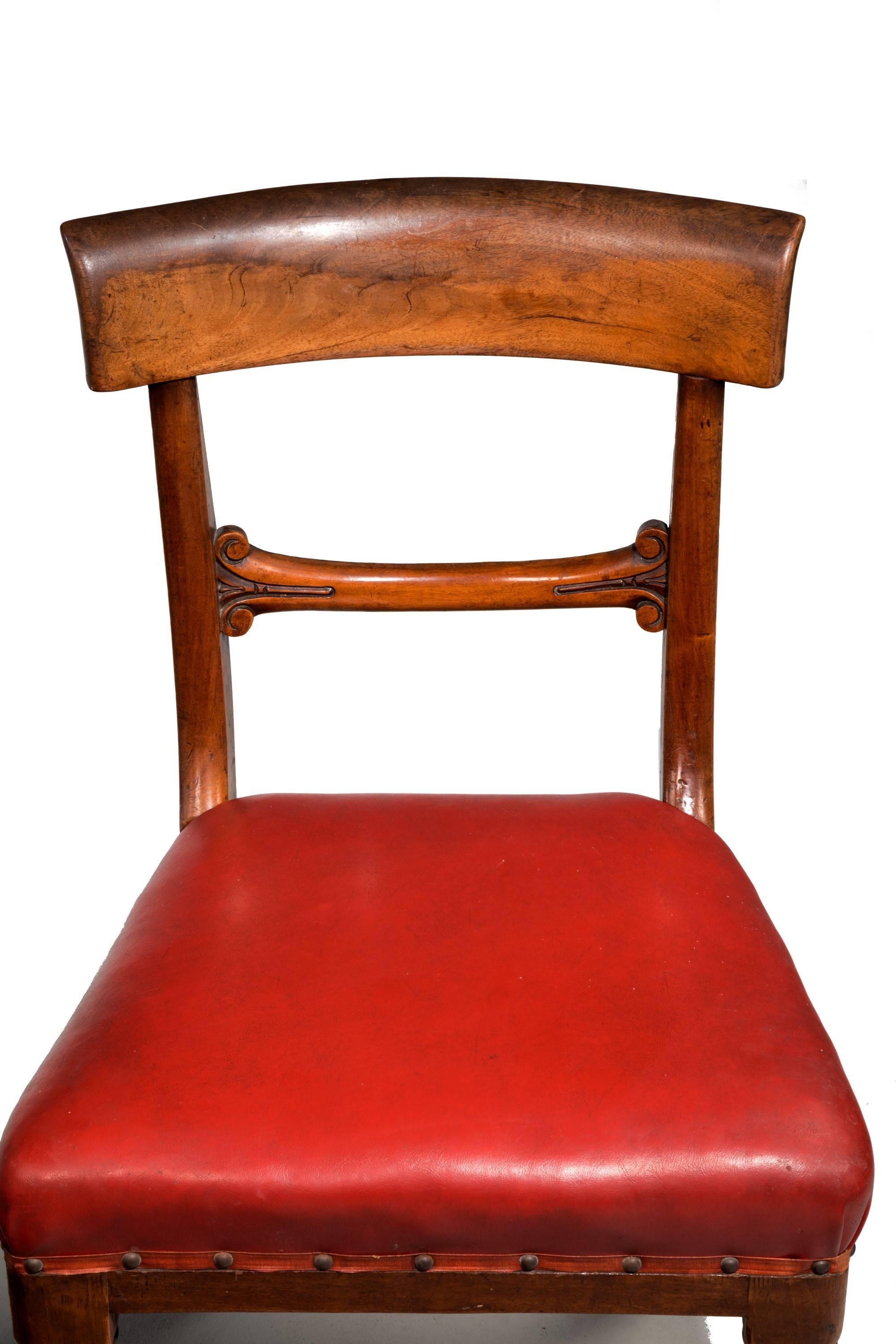 Set of Seven Early Victorian Mahogany Dining Chairs 1