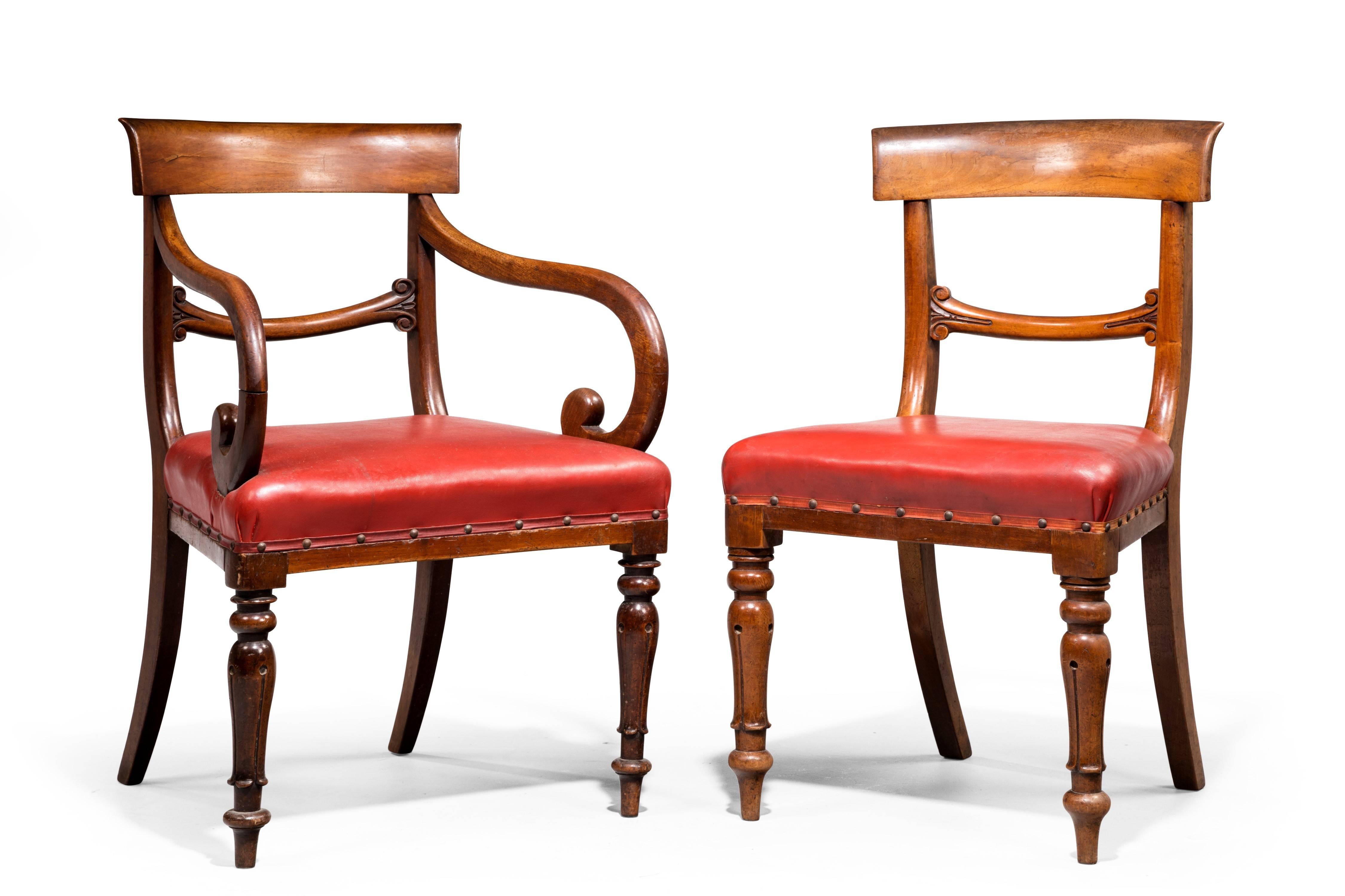 Set of Seven Early Victorian Mahogany Dining Chairs 3