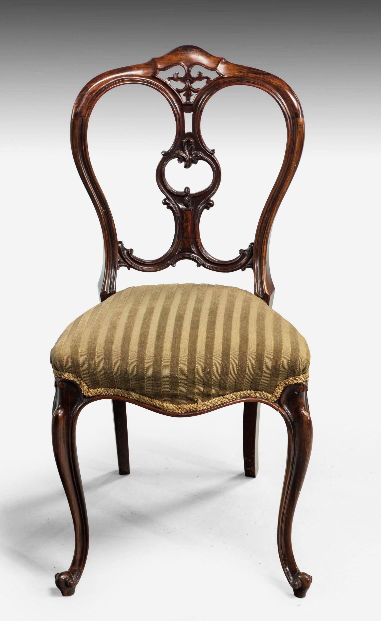 Set of Six Mid-Victorian Balloon Back Chairs In Good Condition In Peterborough, Northamptonshire