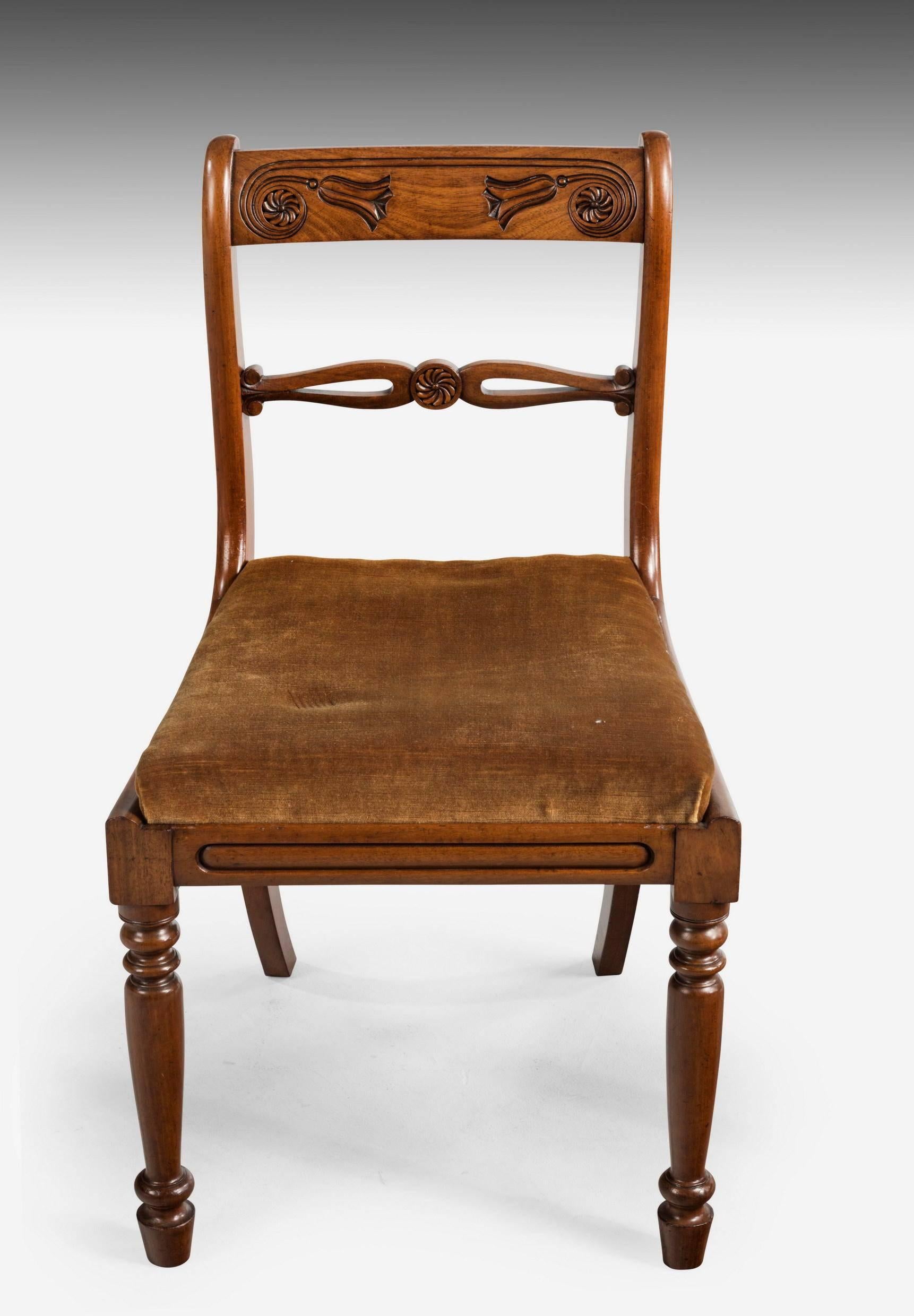 Set of Four Late Regency Period Mahogany Chairs In Excellent Condition In Peterborough, Northamptonshire