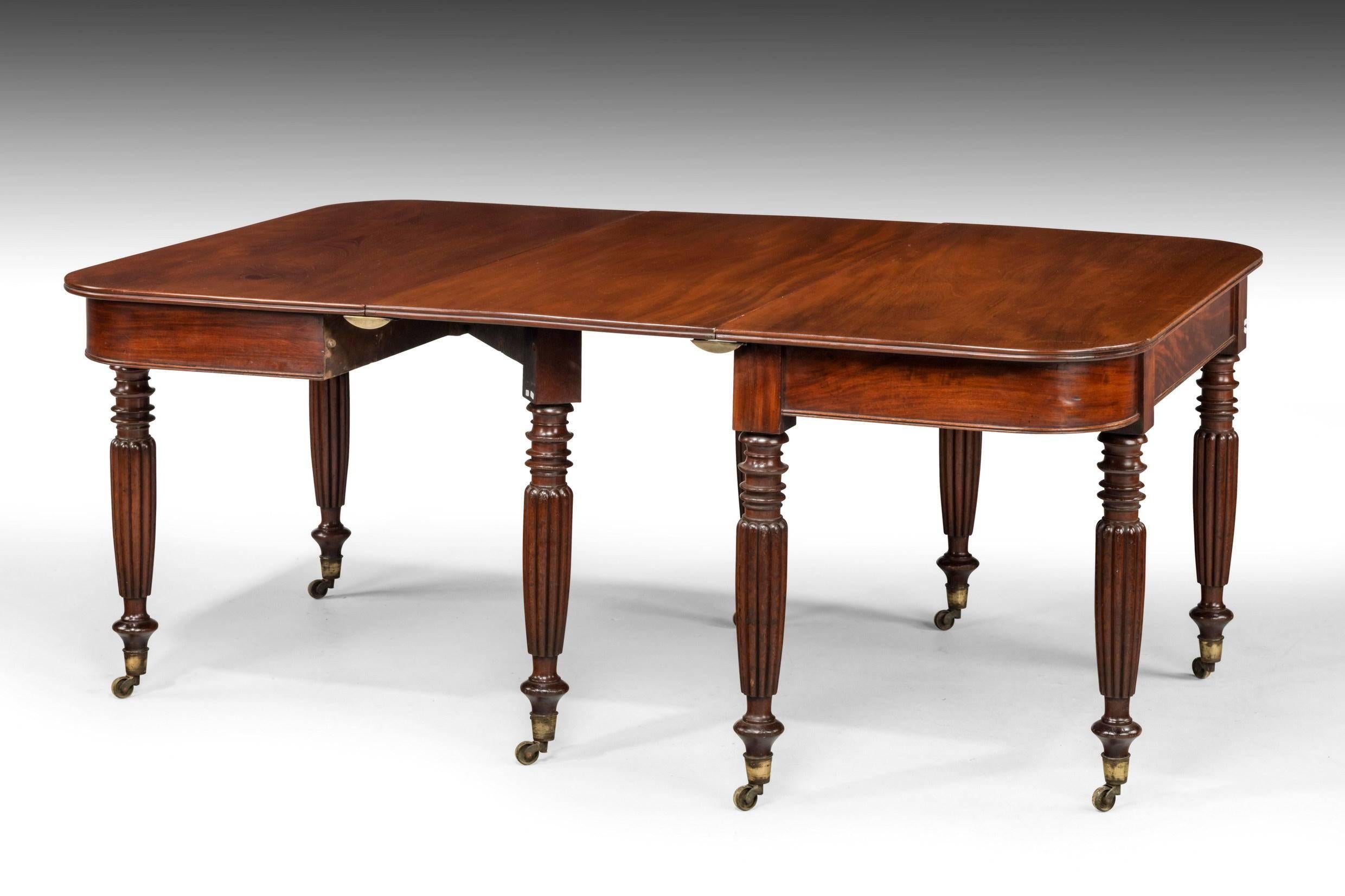 English Late Regency Mahogany Two-Section Dining Table