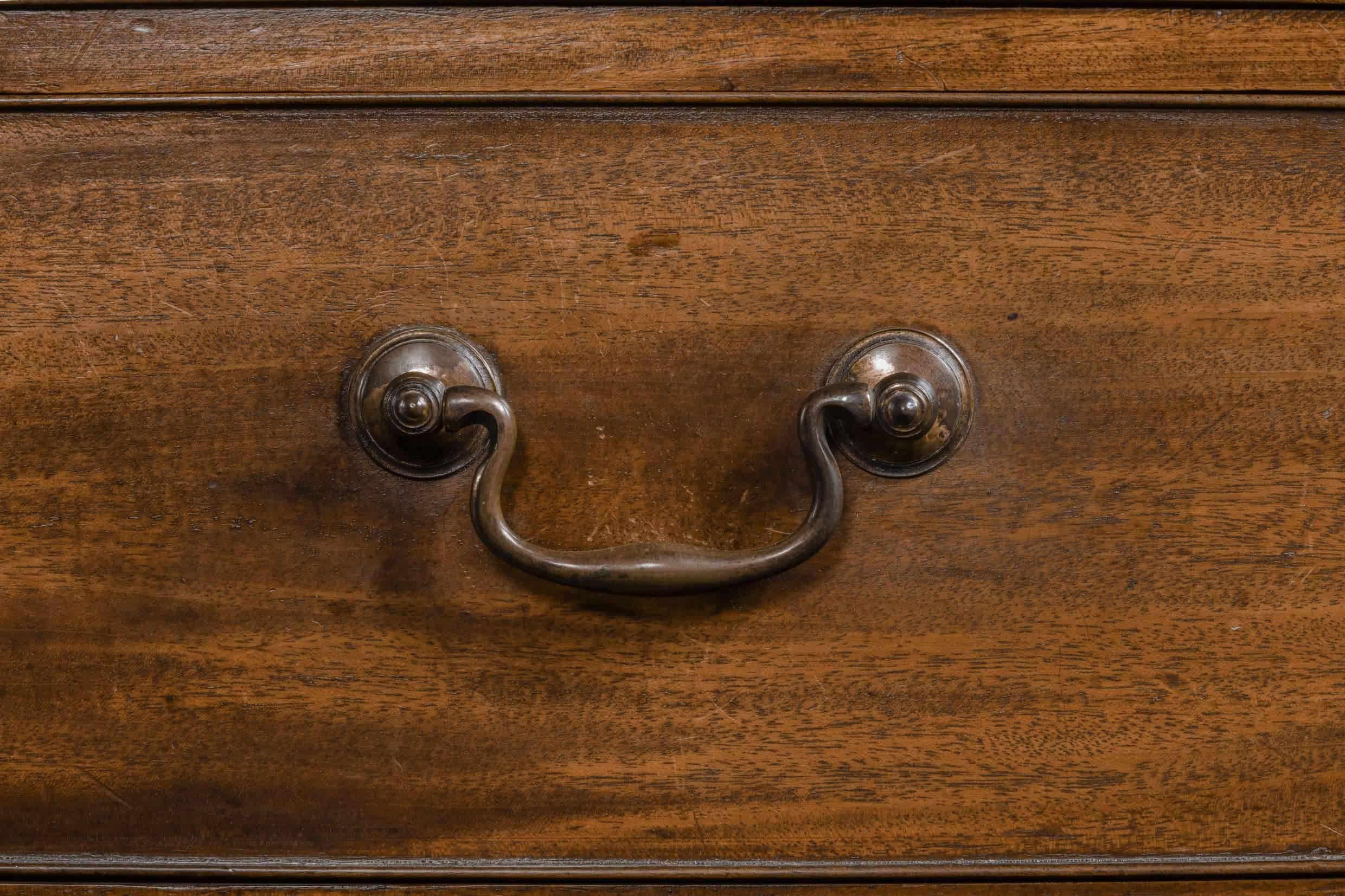 19th Century George III Period Mahogany Press with Original Sliding Oak Shelves