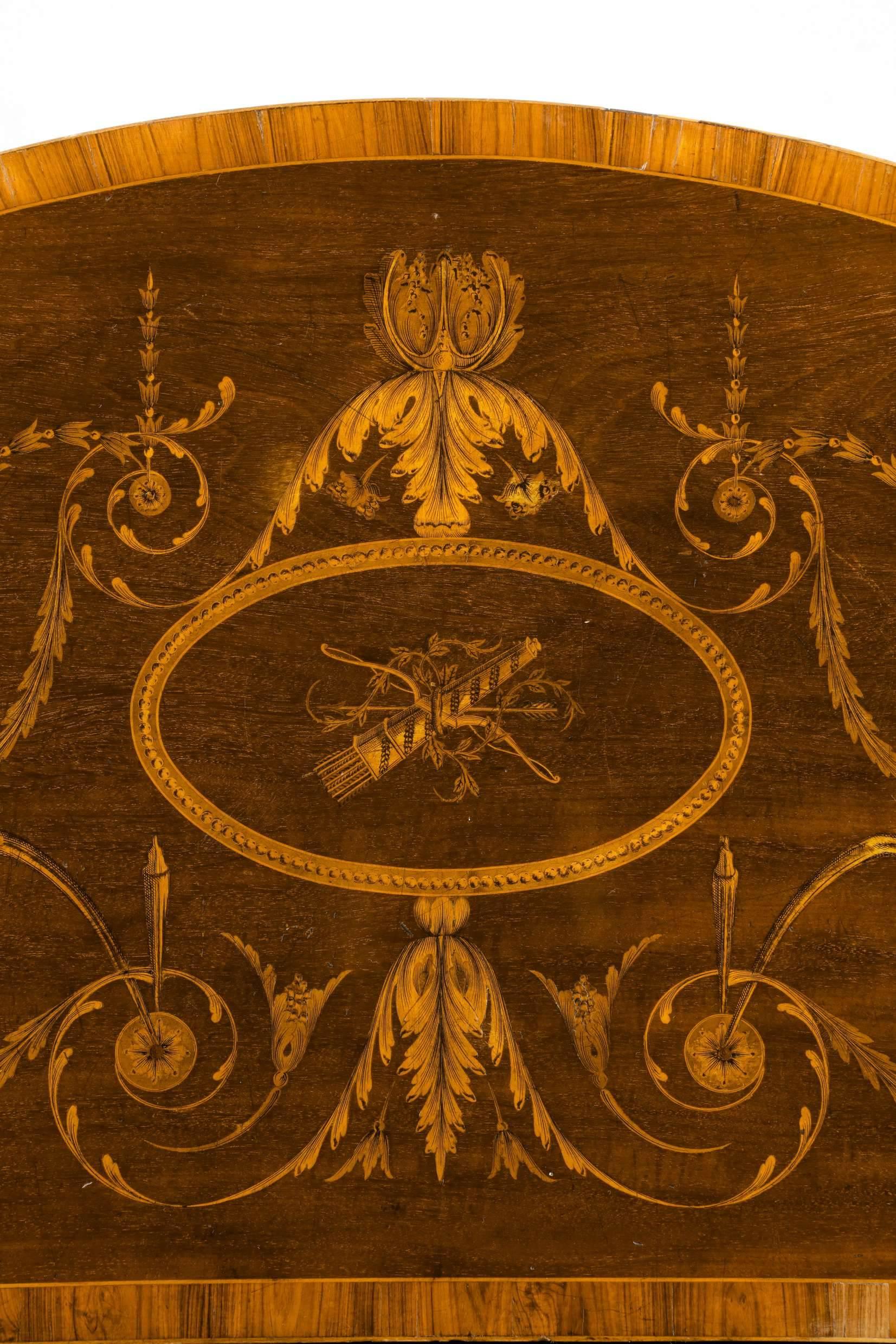 Late 18th Century Marquetry Demilune Commode 4