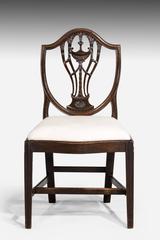 Set of Six George III Period Mahogany Hepplewhite Chairs