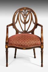 Set of Ten Mid-20th Century Mahogany Elbow Chairs