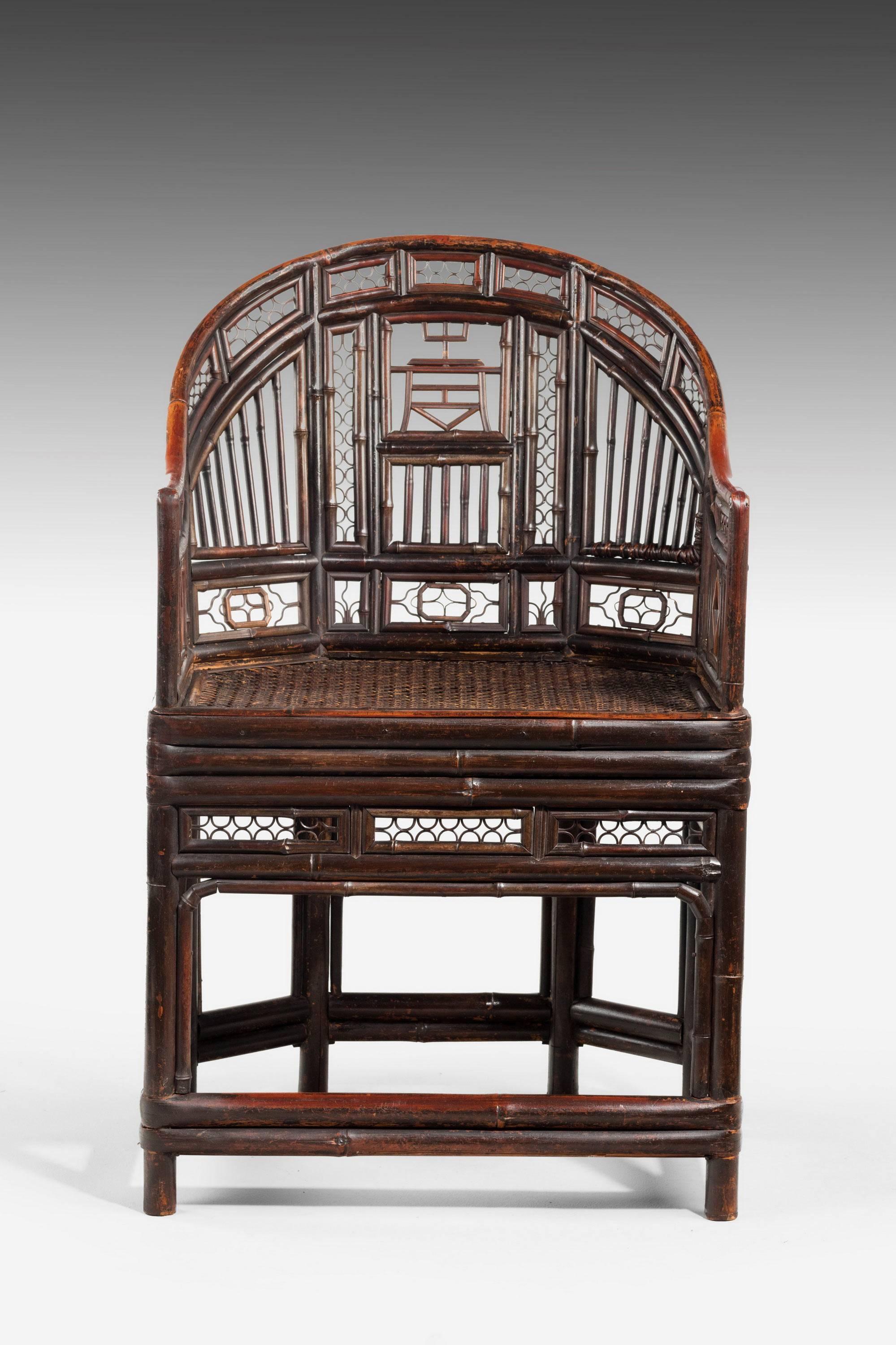 English Regency Period Pavilion Cane Armchair