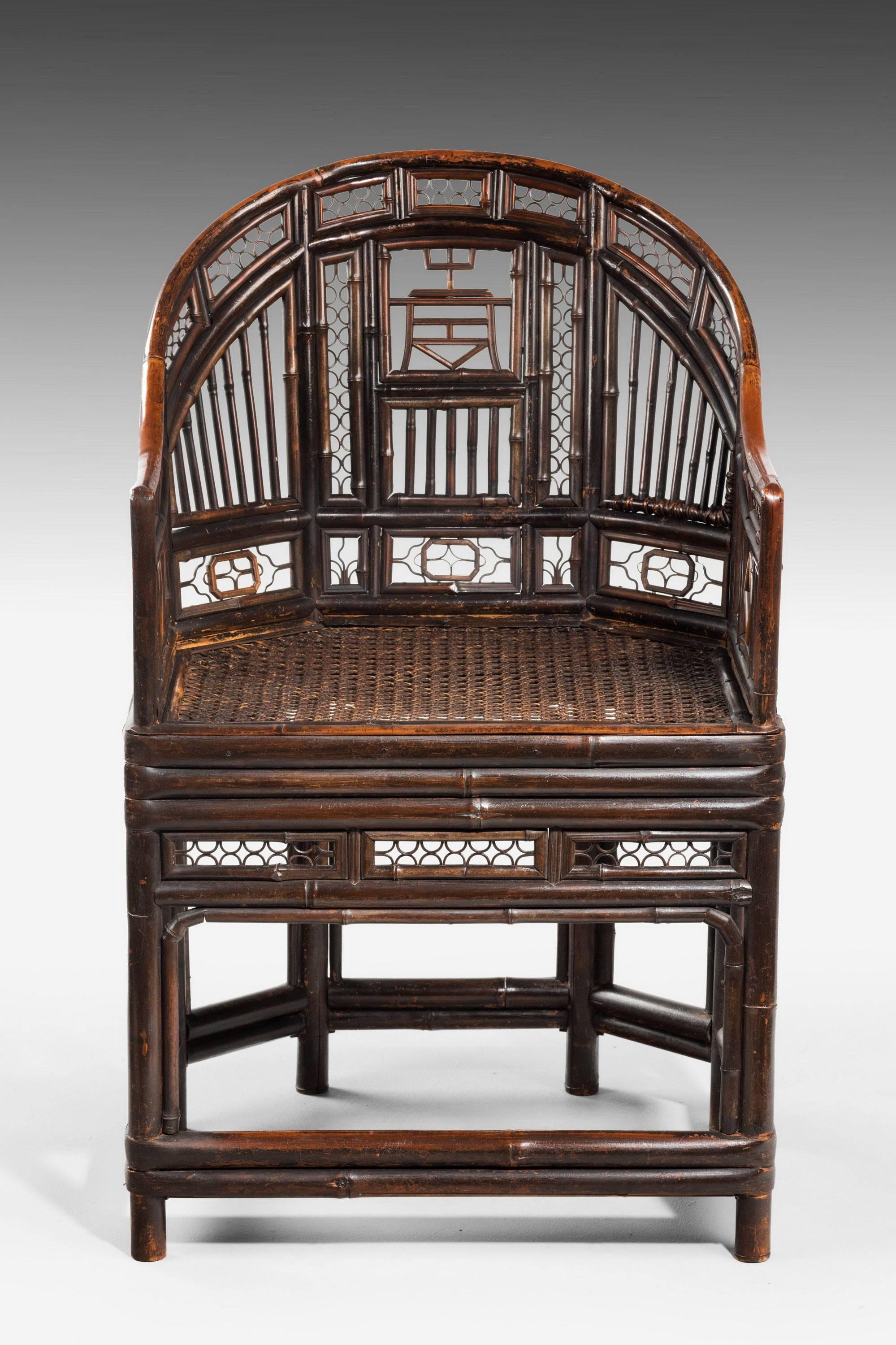 19th Century Regency Period Pavilion Cane Armchair