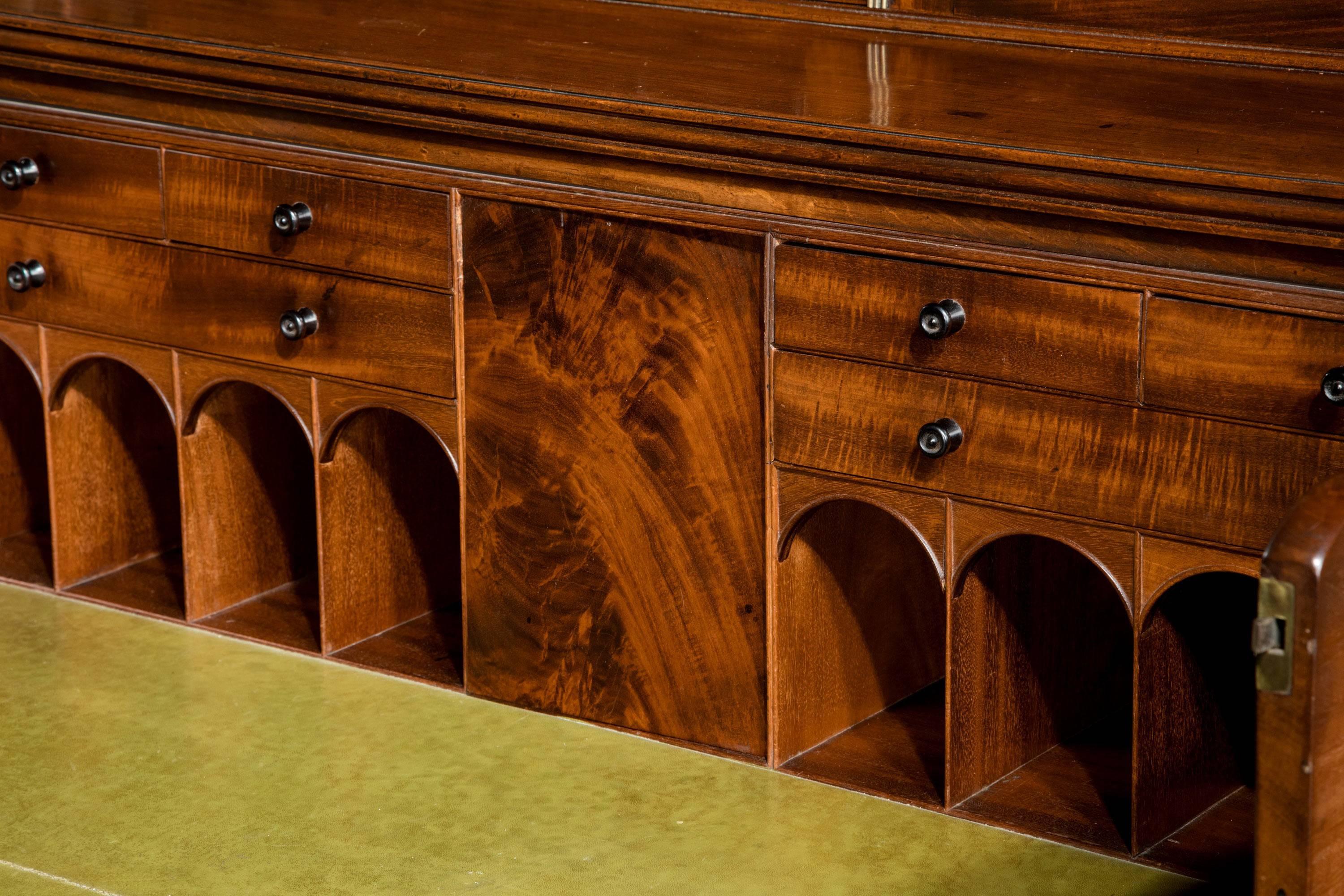 Late Regency Period Mahogany Breakfront Bookcase 4