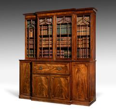 Late Regency Period Mahogany Breakfront Bookcase