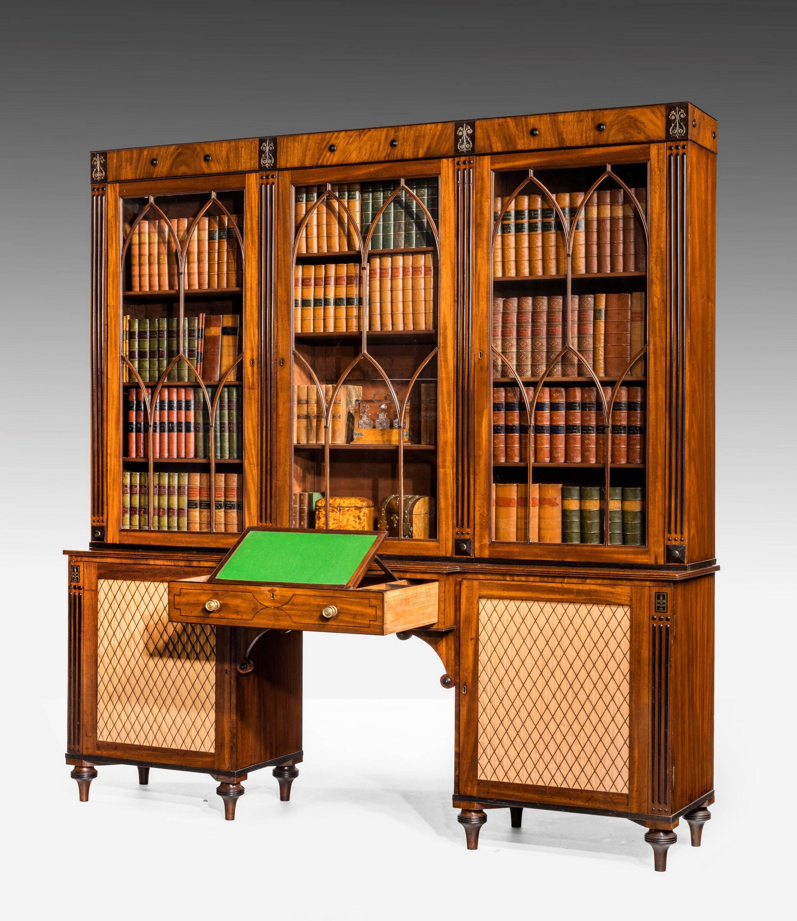 19th Century Regency Period Mahogany Secretaire Library Bookcase