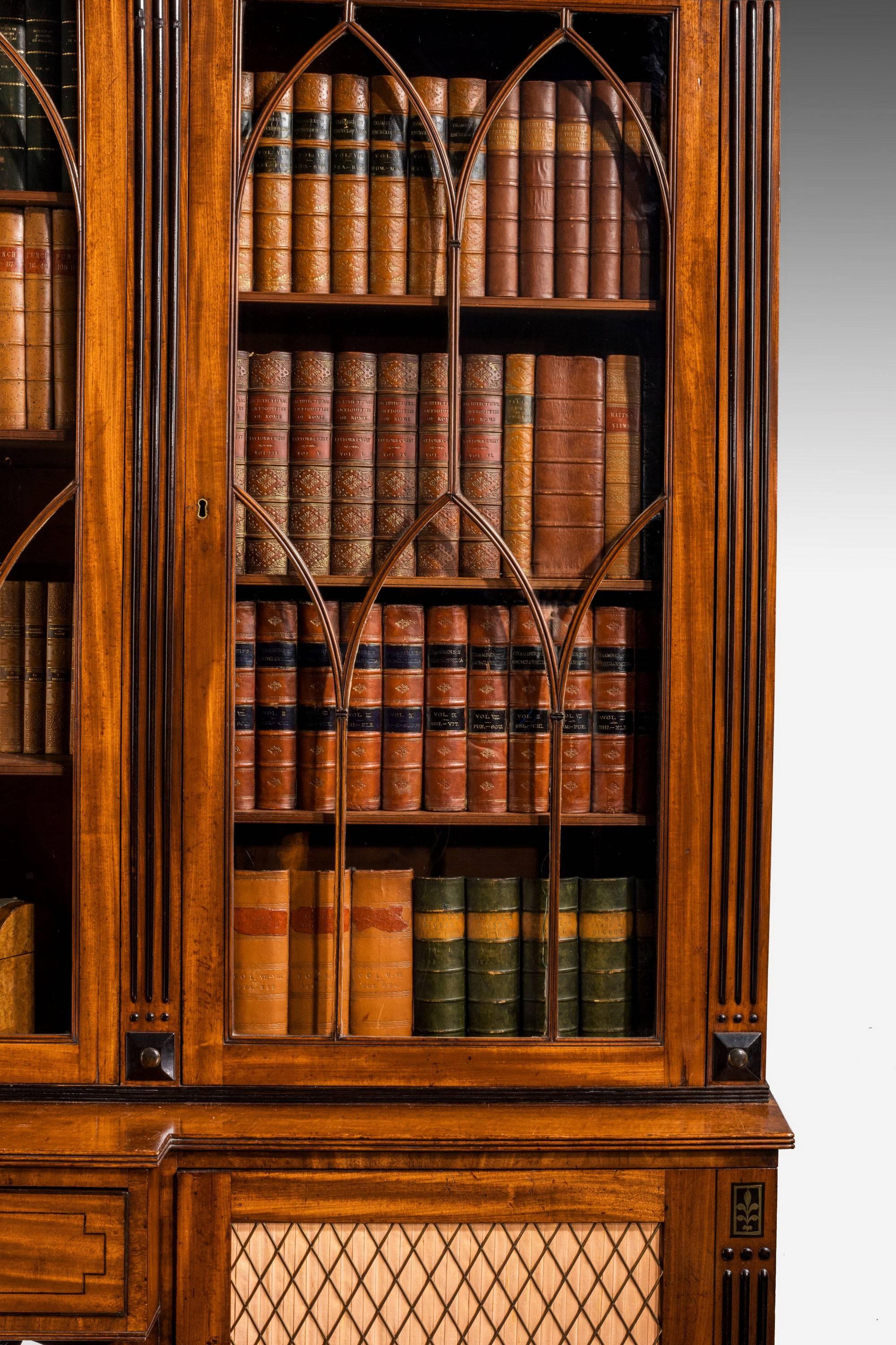 Regency Period Mahogany Secretaire Library Bookcase 3