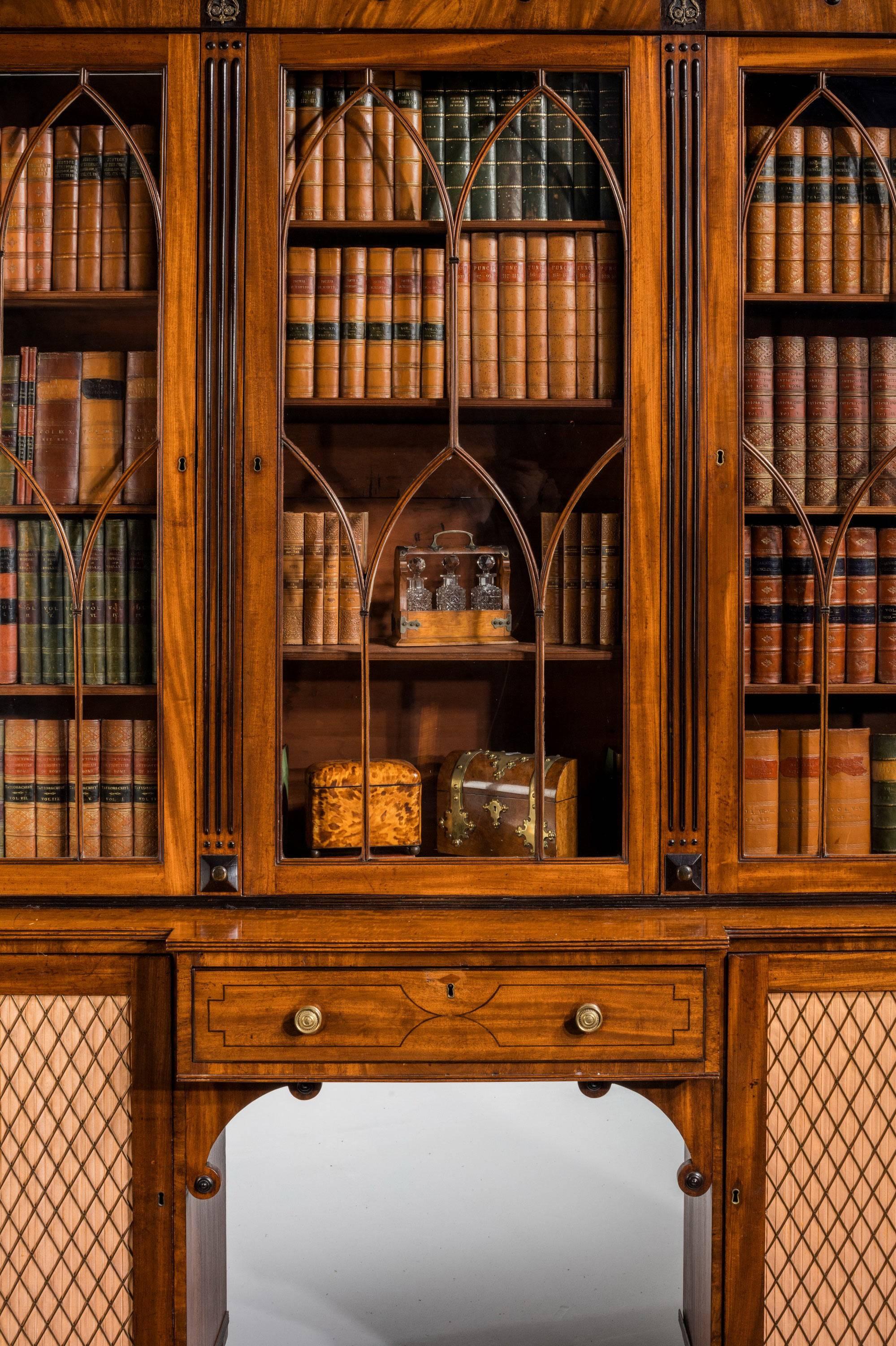 Regency Period Mahogany Secretaire Library Bookcase 2