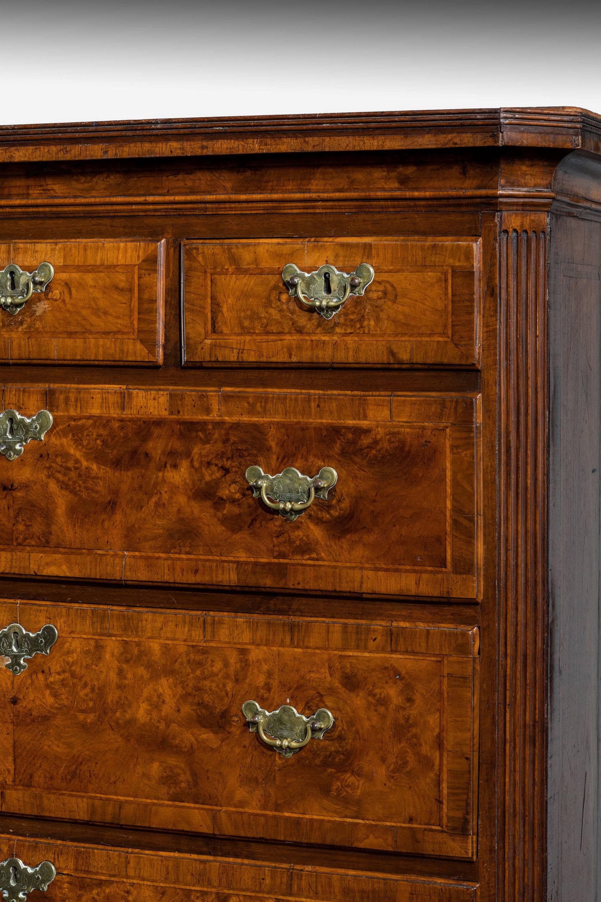 English George II Period Burr Walnut Chest on Chest