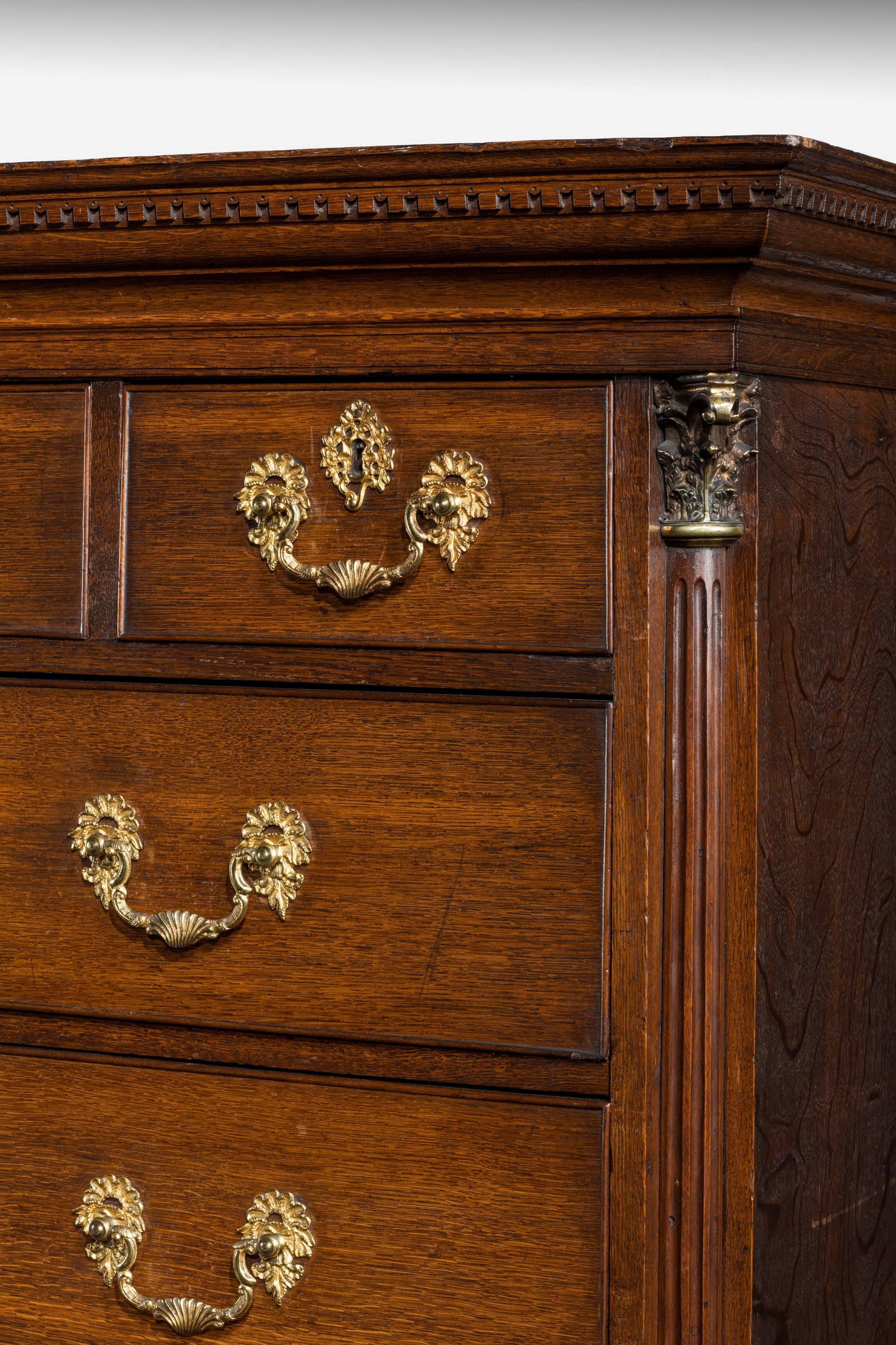 English George III Period Oak Chest on Chest